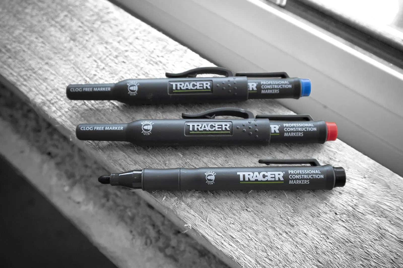 TRACER Clog Free Permanent Marker Kit 3 Piece Pack (Black Blue Red) comes with Site Holsters - Image 8
