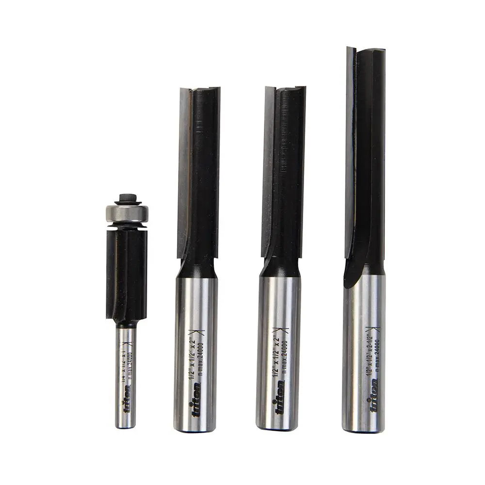 Triton Kitchen Worktop Fitters 1/4" & 1/2" Bit Set 4pce 351943 - Image 2