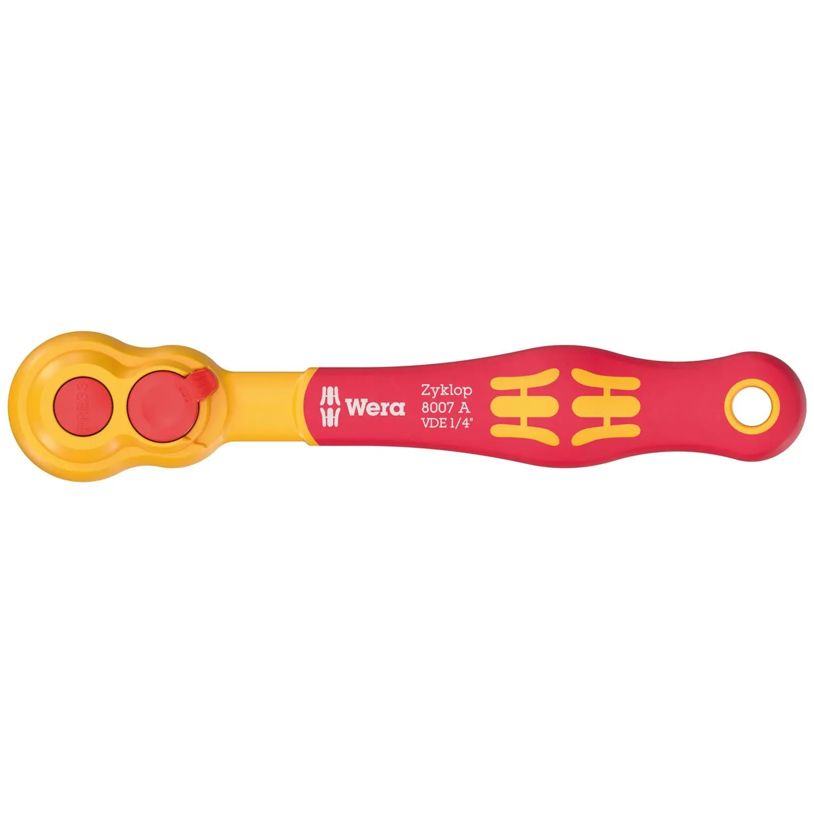 Wera 8007 A VDE Zyklop Ratchet Handle Wrench Insulated Reversible 1/4" Drive