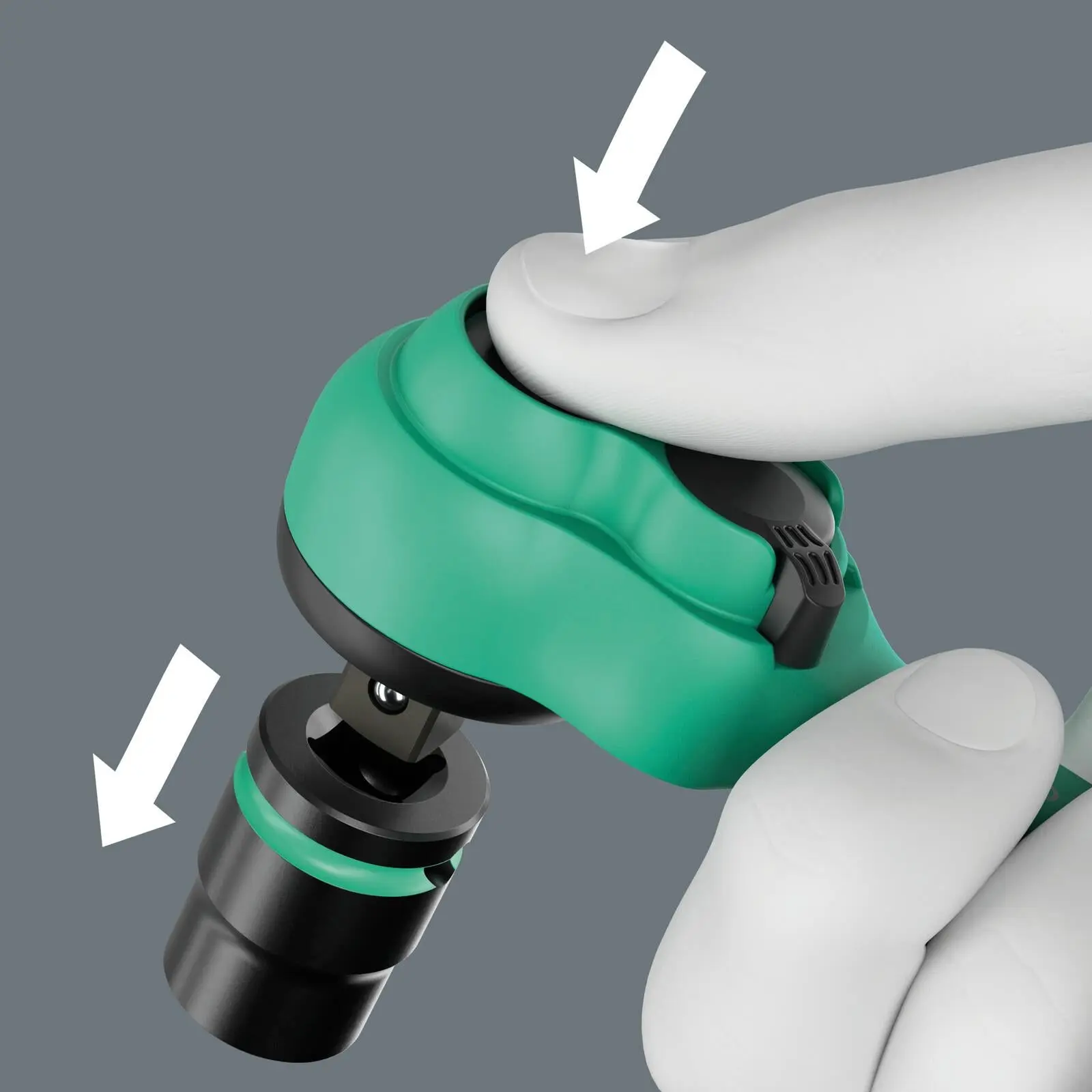 Wera 8010 A Zyklop Comfort Ratchet Handle Wrench Reversible 1/4" Drive - Image 4