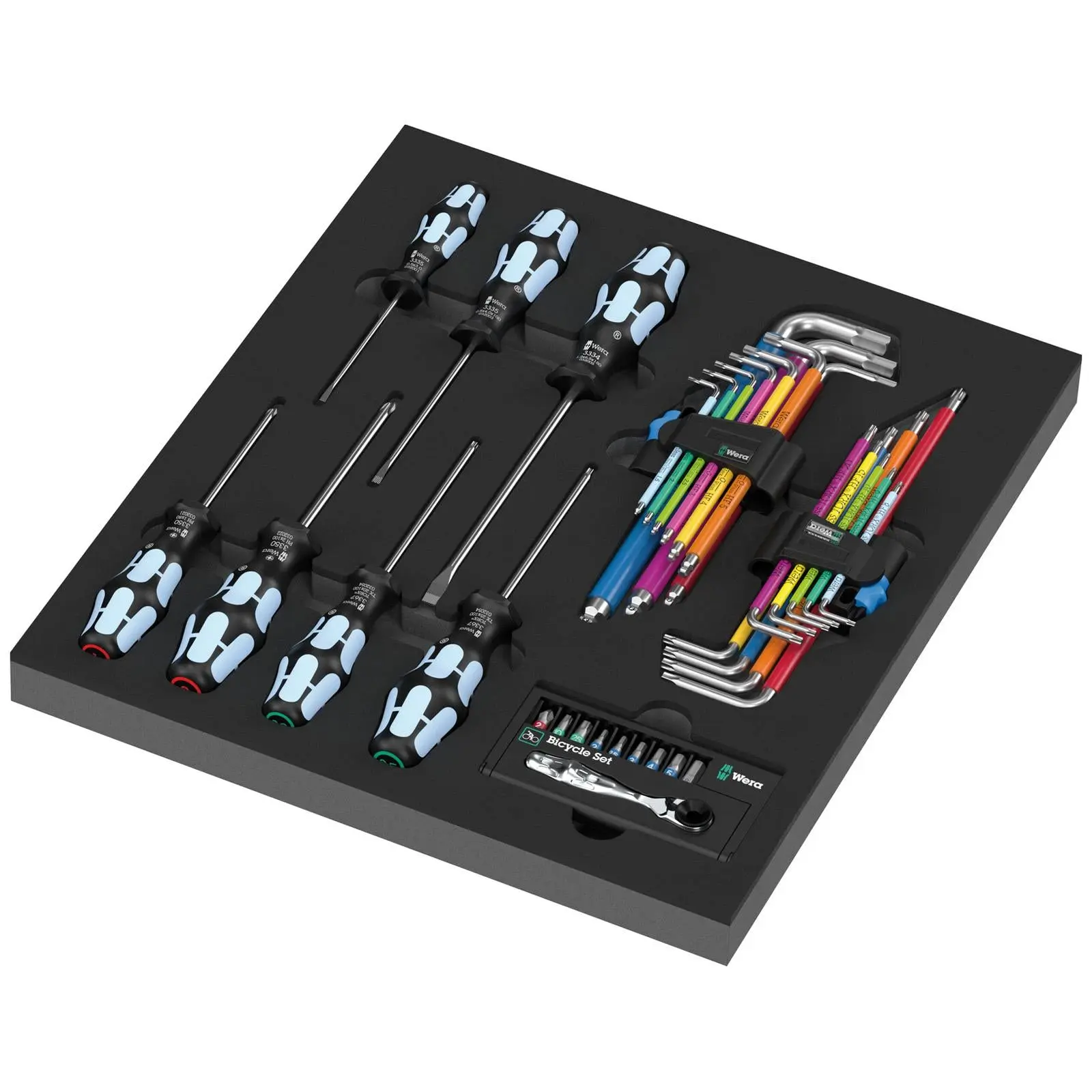 Wera 9760 Foam Insert Stainless Set 1 Screwdrivers Hex Keys Torx Keys 36 Pieces