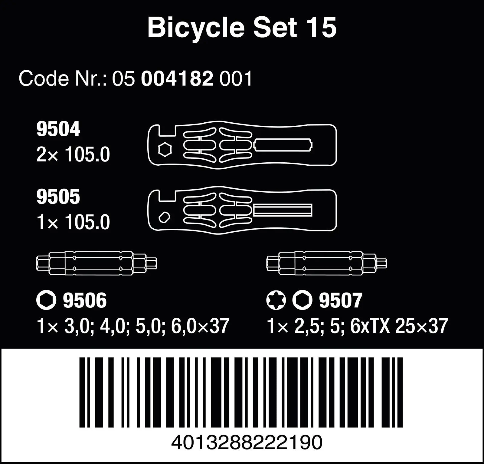 Wera Bicycle Set 15 Tyre Levers Screwdriver Hex Torx 15 Pieces - Image 4