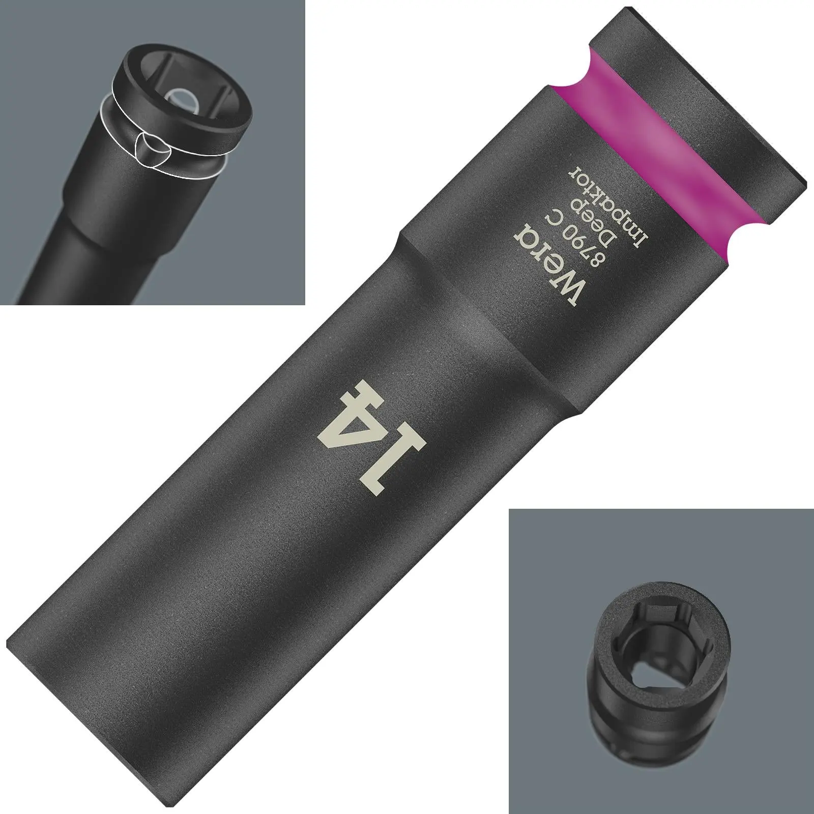 Wera Deep Impact Socket Impaktor with 1/2" Drive Zyklop 8790 C 14mm x 83mm