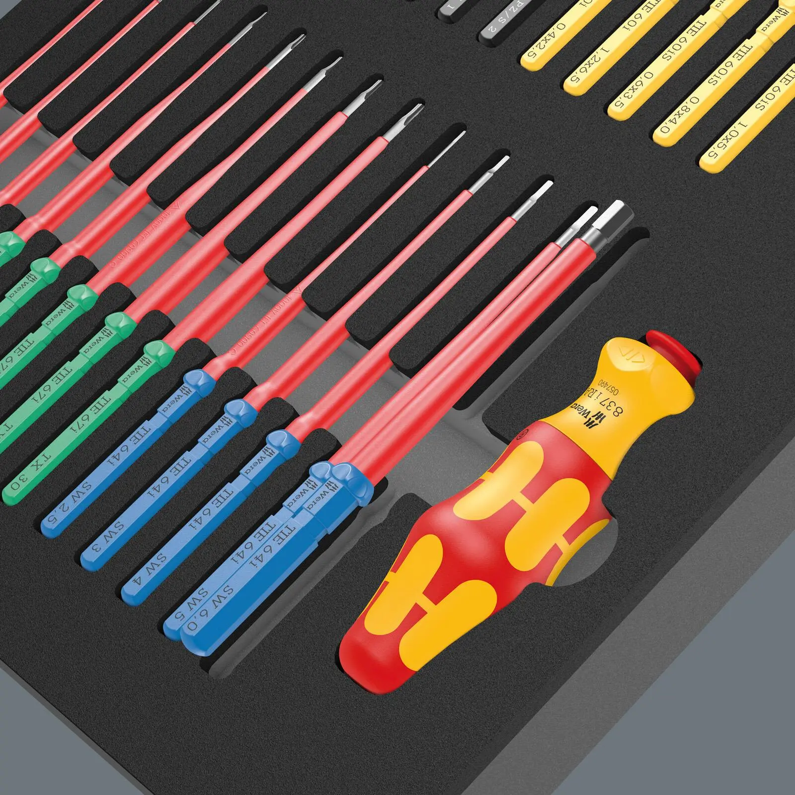 Wera Foam Insert Interchangable VDE Screwdriver Set Kraftform Kompakt VDE Set 1 9751 28 Pieces - Image 8