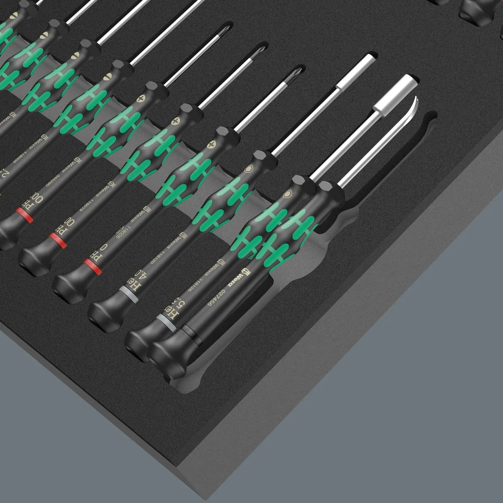 Wera Foam Insert Micro Precision Screwdriver Set 1 Kraftform 9715 Free Spin Cap 24 Pieces - Image 4
