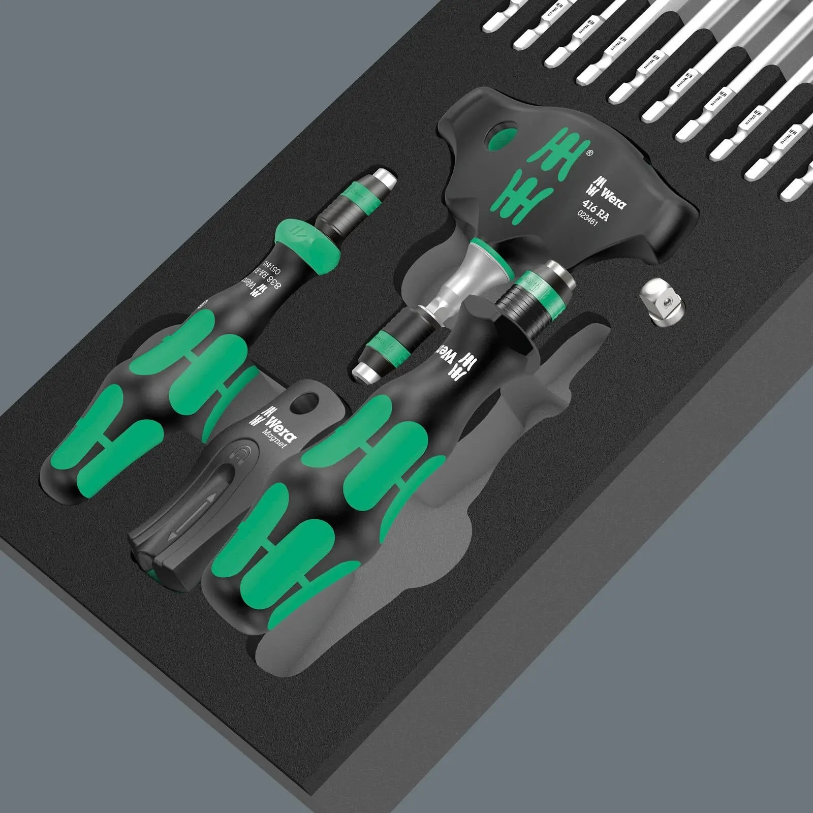 Wera Foam Insert Ratchet Screwdriver Set with Interchangable Bits 9752 Kraftform Kompact with Ratchet Functionality Set 1 24 Pieces - Image 10