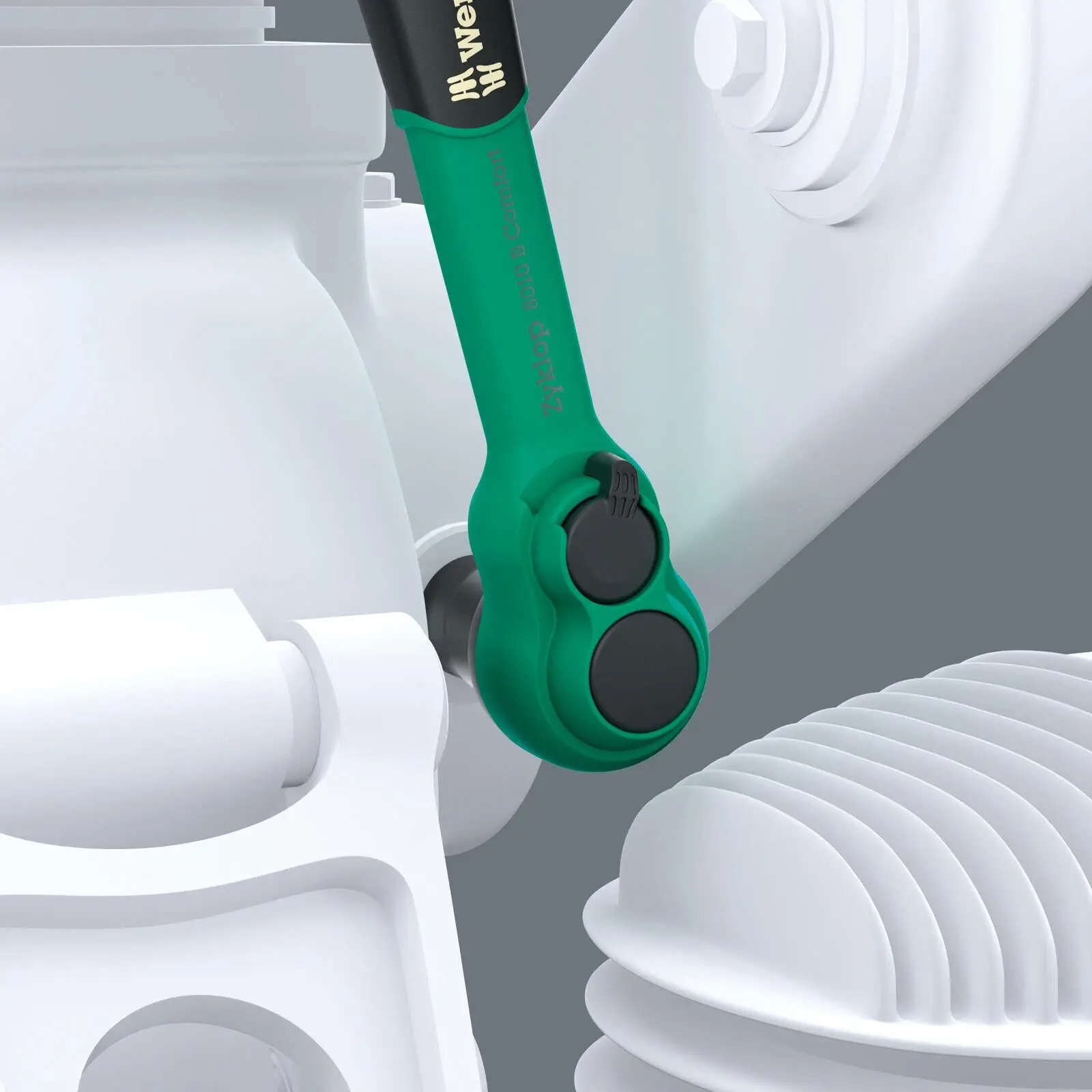 Wera Foam Insert Ratchet Wrench Socket Set 8010 B Zyklop Comfort Ratchet Set 1 3/8" Drive 9724 16 Pieces - Image 5