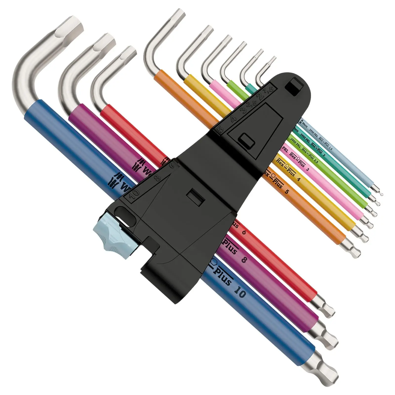 Wera Hex Key Set 3950/9 Multicolour Stainless Steel 1 L-Key Metric 9 Piece 1.5-10mm - Image 4