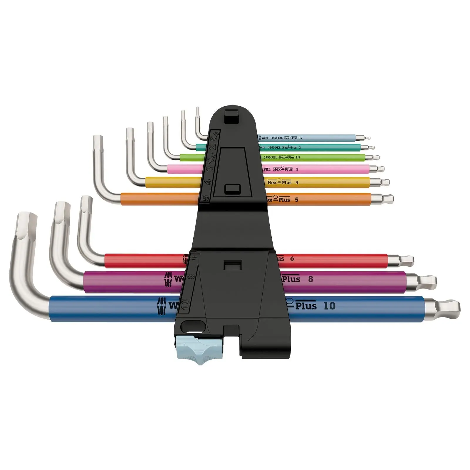 Wera Hex Key Set 3950/9 Multicolour Stainless Steel 1 L-Key Metric 9 Piece 1.5-10mm - Image 5
