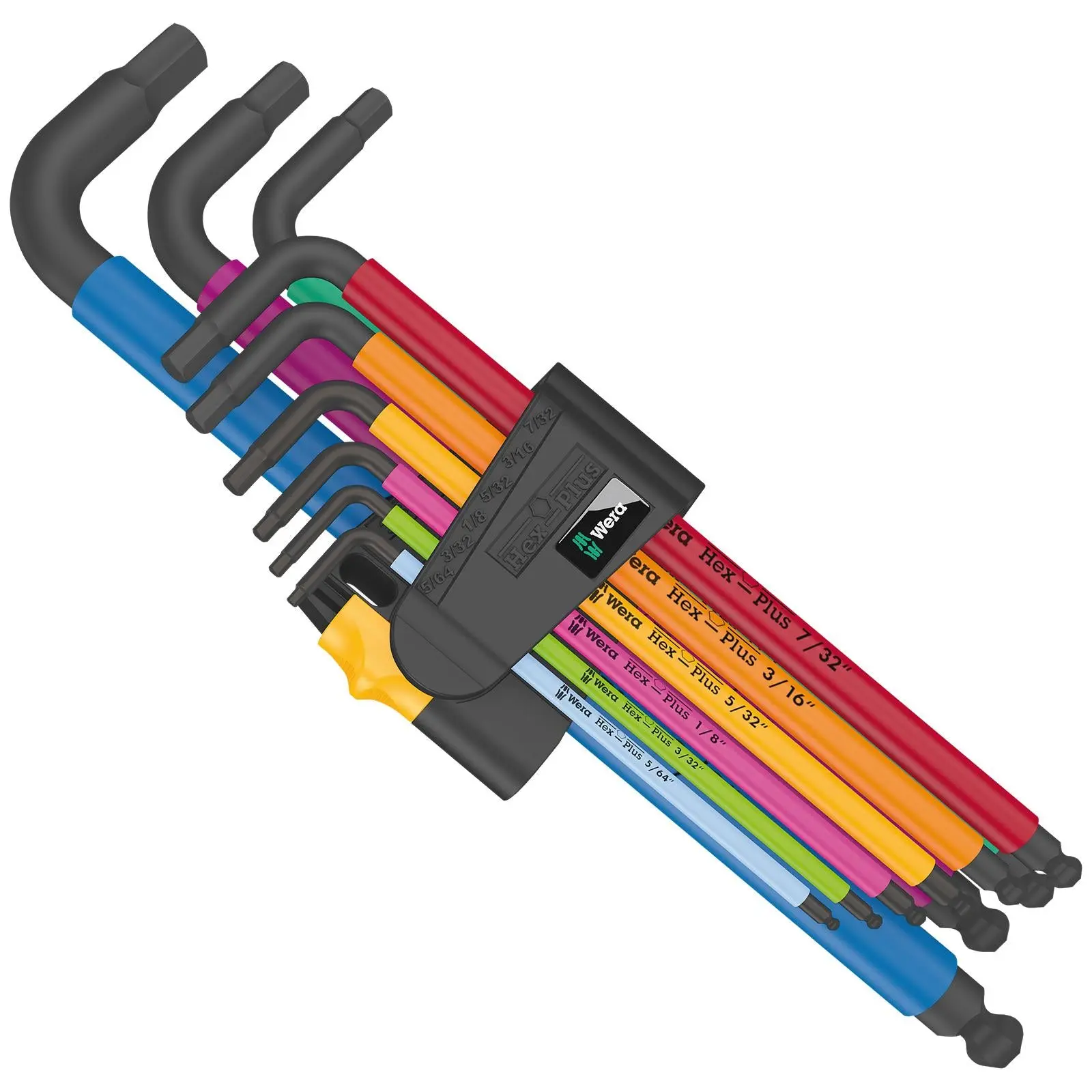 Wera Hex Plus Multicolour Imperial 2 950/9 L Key Set BlackLaser 9 Piece 5/64"-3/8 - Image 2