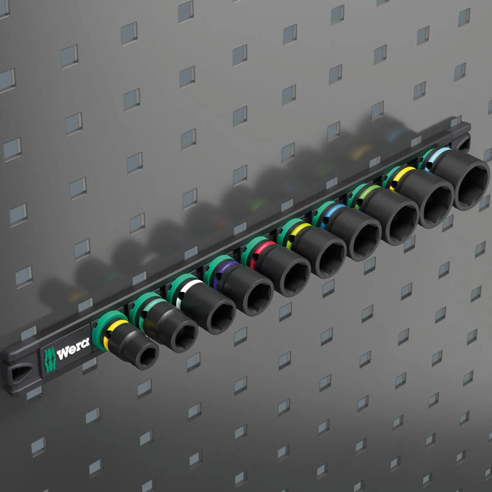 Wera Impact Socket Set 3/8" Drive 9 Piece 9608 Magnetic Rail B Impaktor 1 Imperial 1/4"-3/4 - Image 2