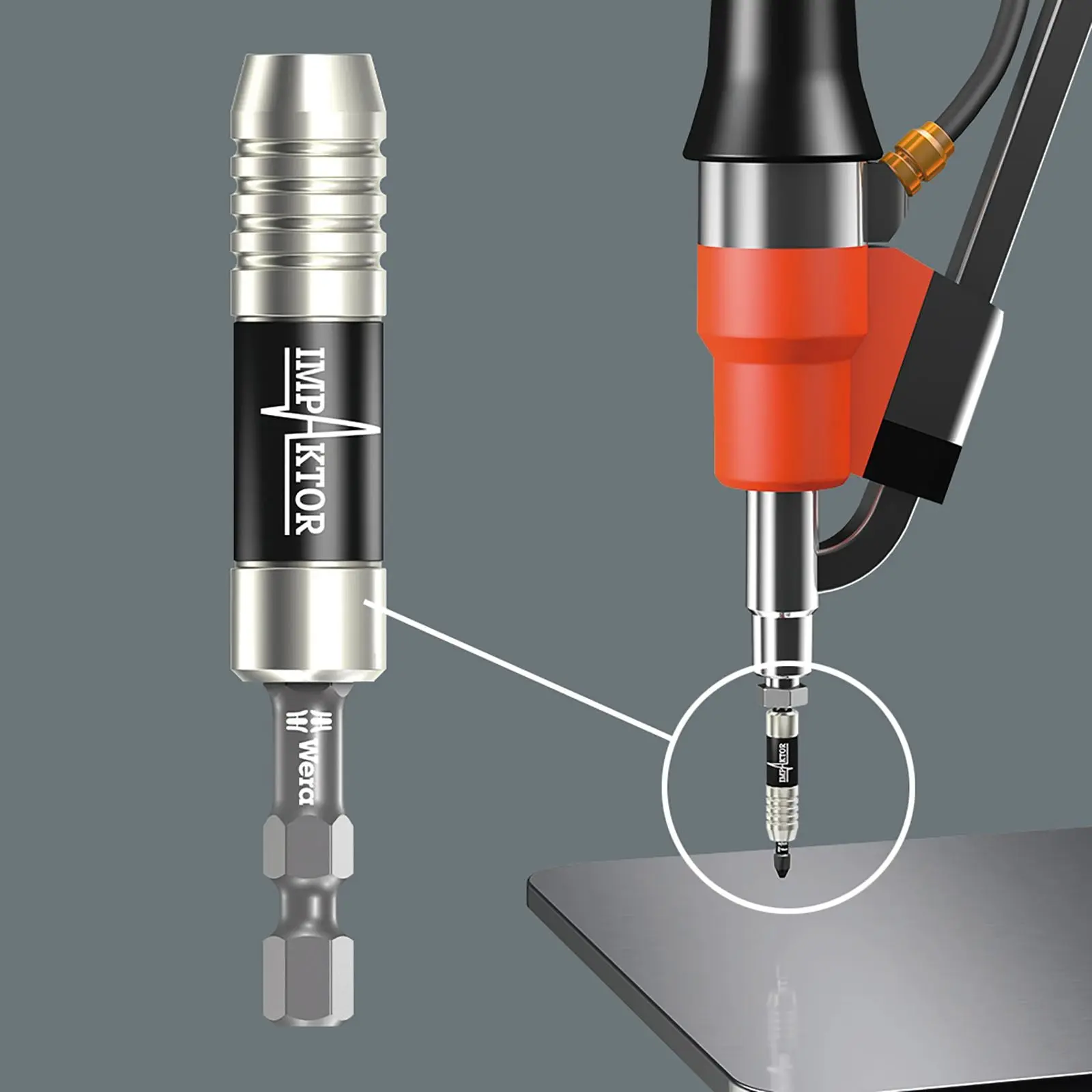 Wera Impaktor Bit Holder 75mm 897/4 with Retaining Ring and Magnet 1/4" Hex - Image 5