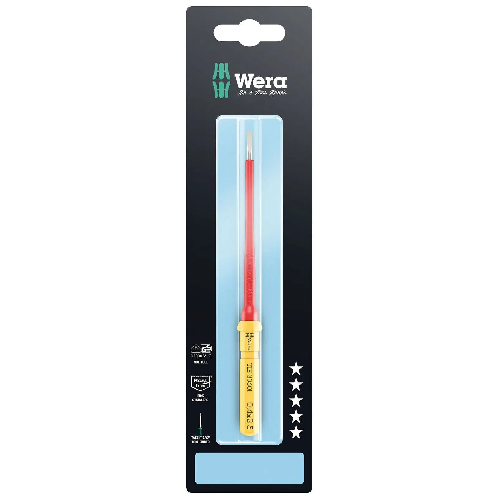 Wera Interchangeable Screwdriver Blade Kraftform Kompakt VDE Stainless Steel Take It Easy SB Colour Coded - Choose Size - Image 16