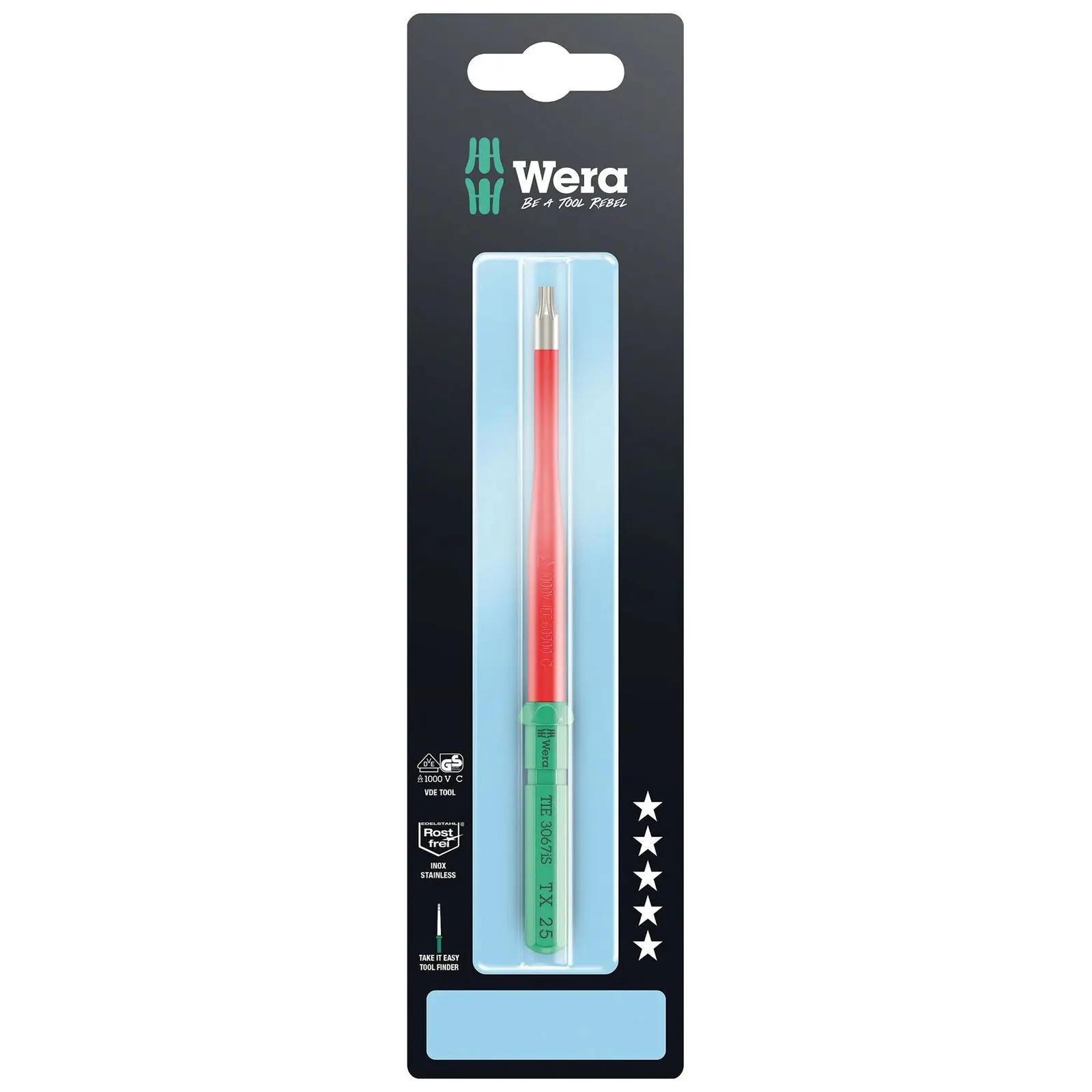Wera Interchangeable Screwdriver Blade Kraftform Kompakt VDE Stainless Steel Take It Easy SB Colour Coded - Choose Size - Image 3