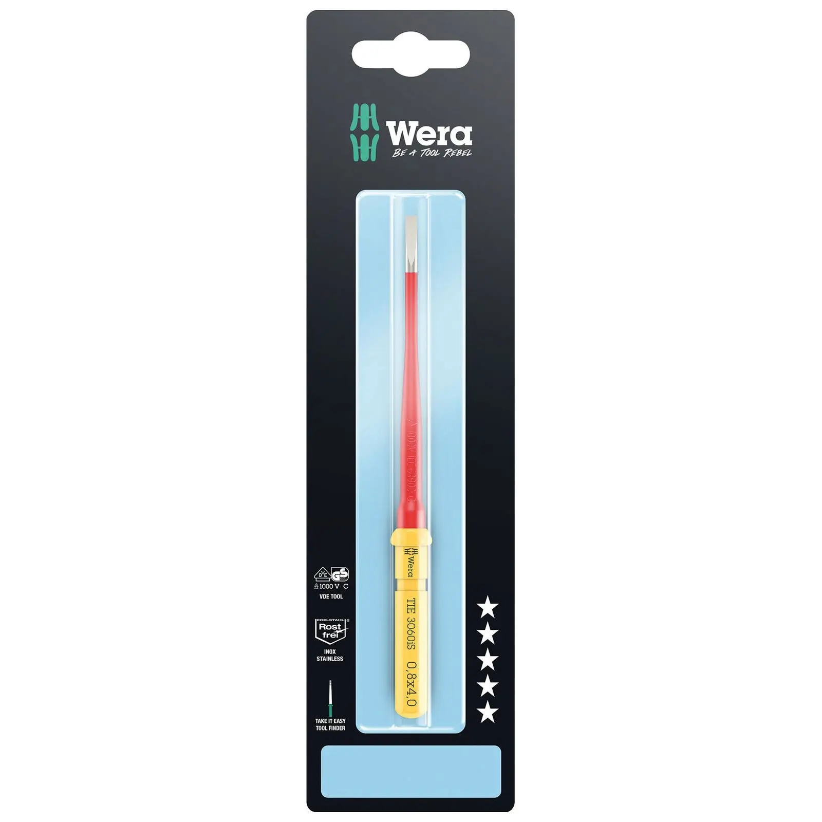 Wera Interchangeable Screwdriver Blade Kraftform Kompakt VDE Stainless Steel Take It Easy SB Colour Coded - Choose Size - Image 8