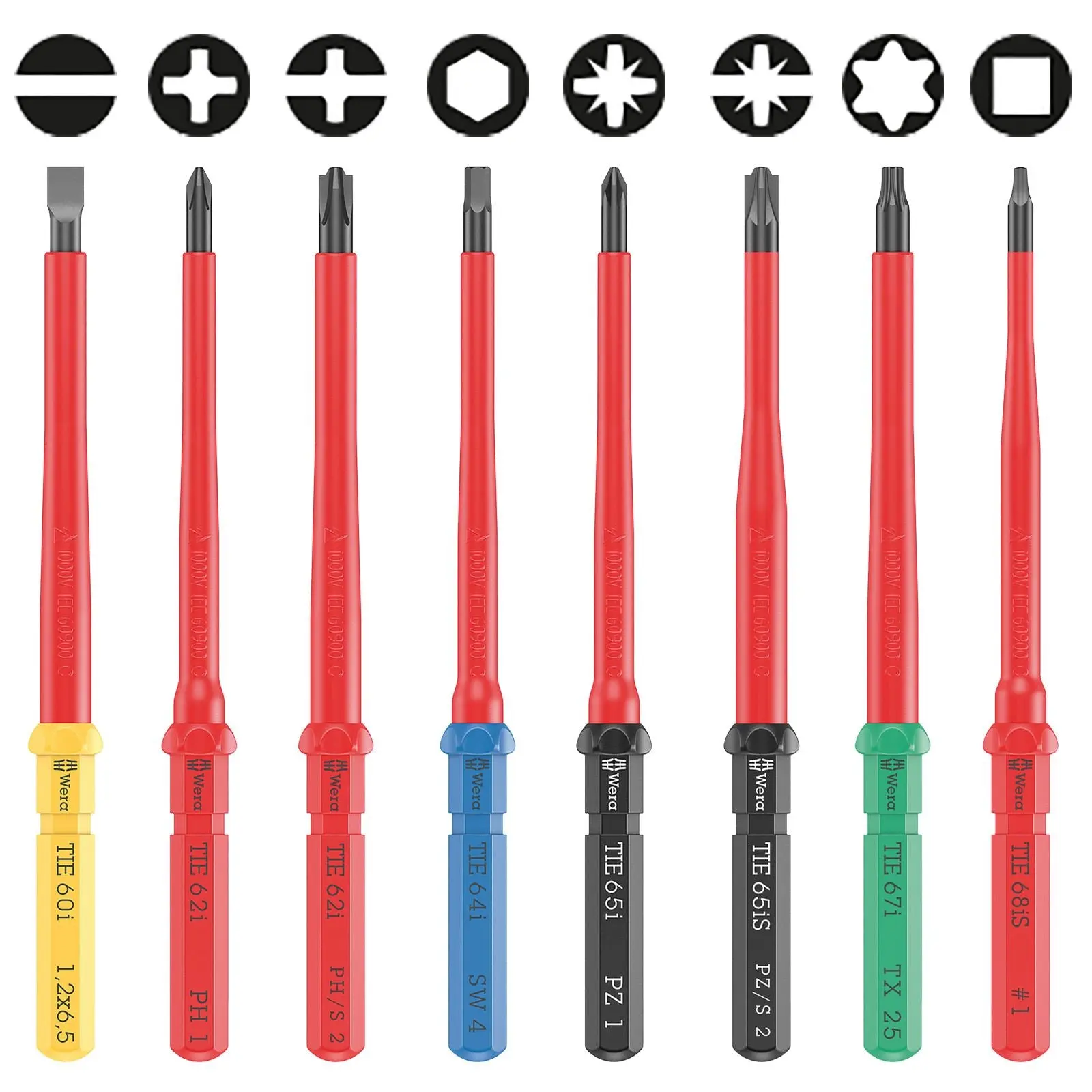 Wera Interchangeable Screwdriver Blade Kraftform Kompakt VDE Take It Easy Colour Coded Loose - Choose Size - Image 48