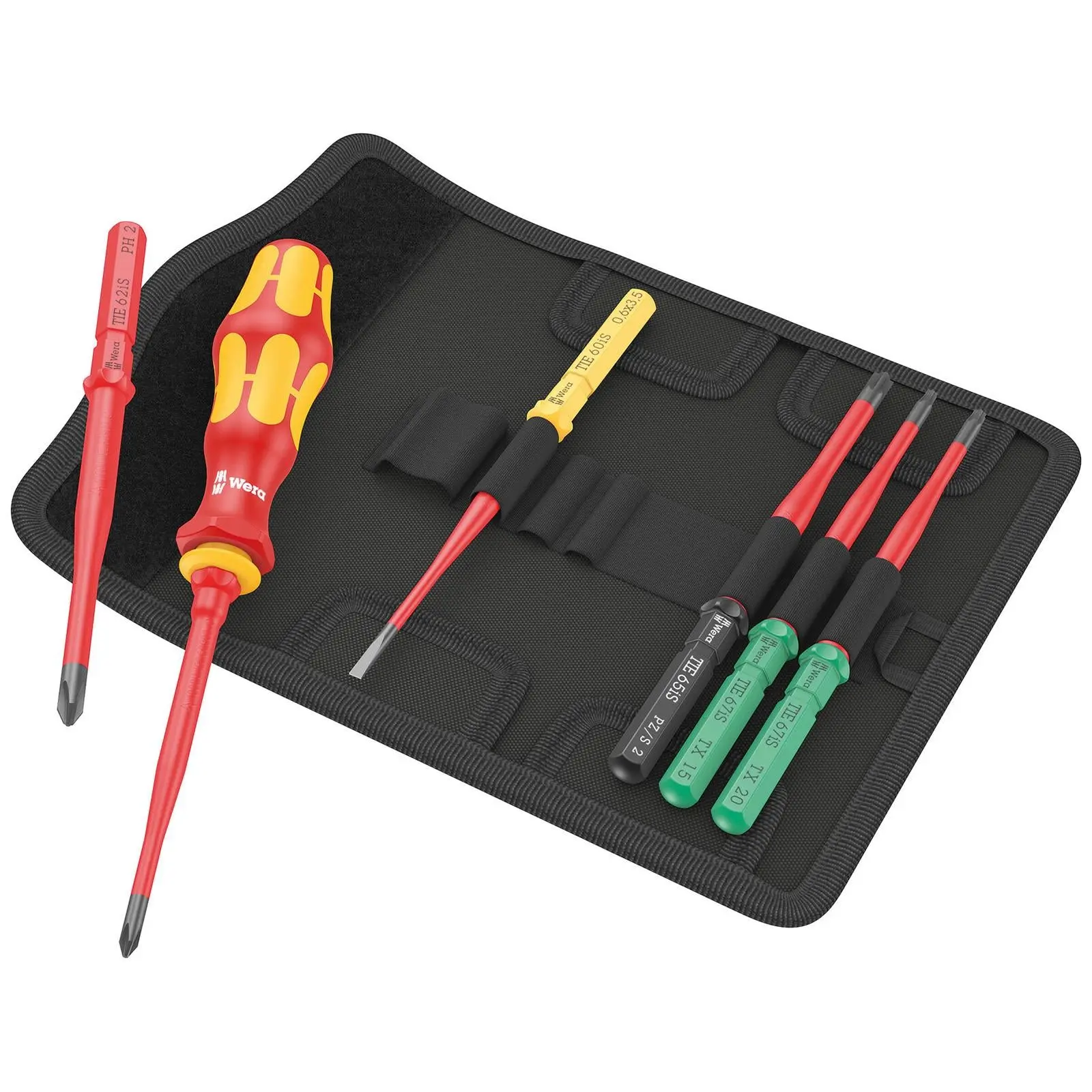 Wera Interchangeable VDE Screwdriver Set Kraftform Kompakt VDE 7 Extra Slim 1 Tool Finder 7 Pieces Phillips Pozi Slotted Torx - Image 3