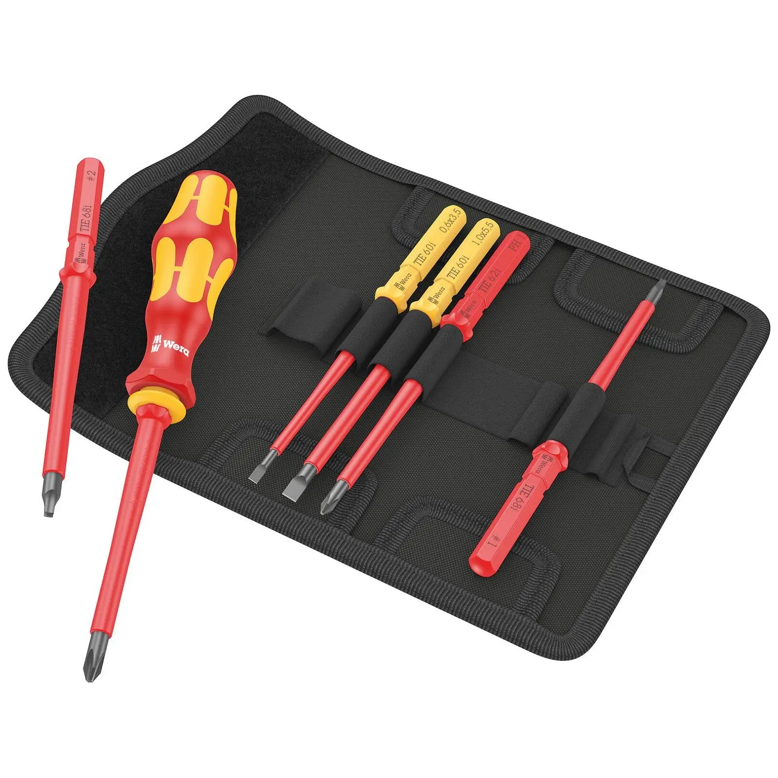 Wera Interchangeable VDE Screwdriver Set Kraftform Kompakt VDE 7 Imperial 1 Tool Finder 6 Pieces Phillips Slotted Square - Image 3