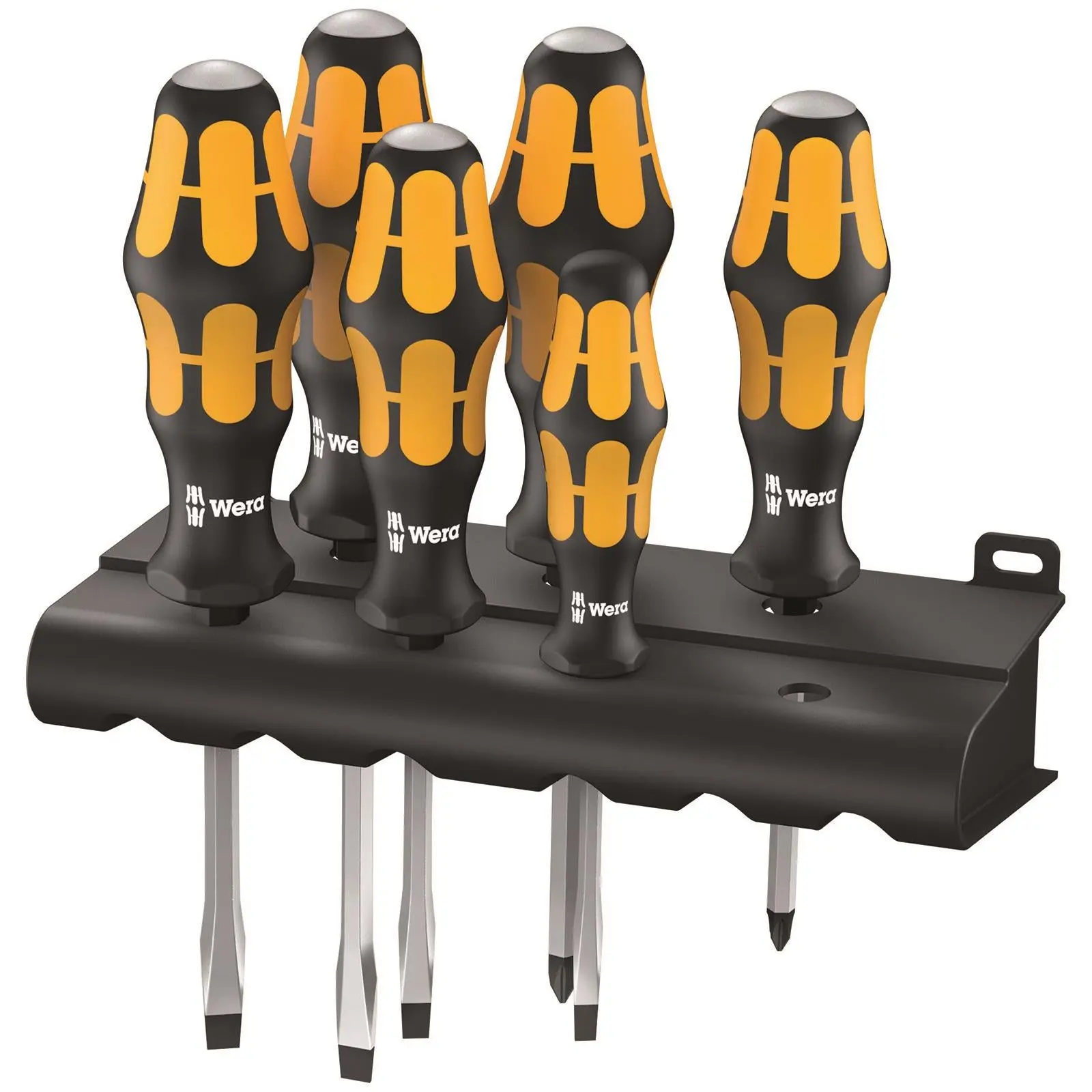 Wera Kraftform Chiseldriver Screwdriver Set and Rack 6 Piece Pozi Slotted - Image 2