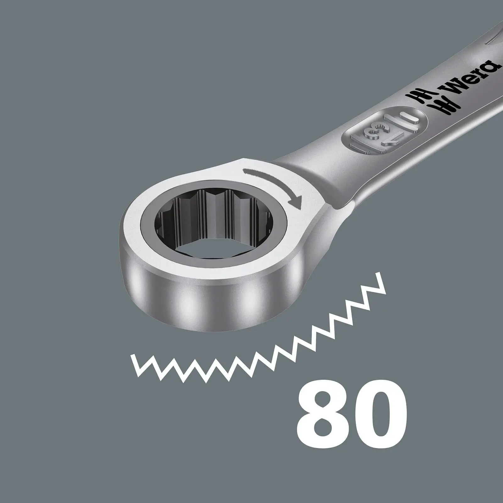 Wera Ratchet Combination Spanner Set 8 Piece 6000 Joker 8 Set 1 Imperial in Pouch 5/16"-3/4 - Image 5