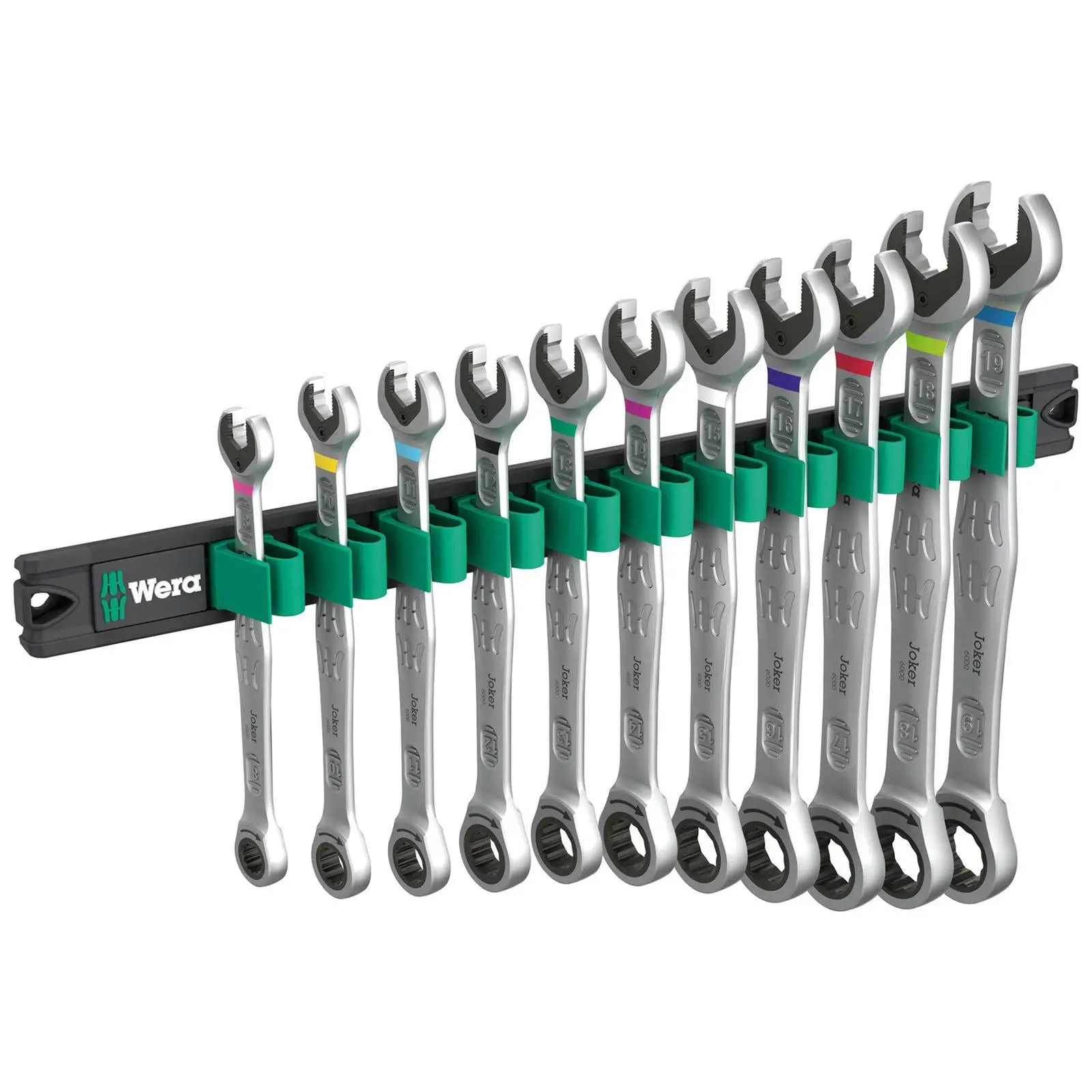 Wera Ratchet Combination Spanner Wrench Set 6000 Joker 1 9630 Magnetic Rail 11 Pieces 8-19mm - Image 3