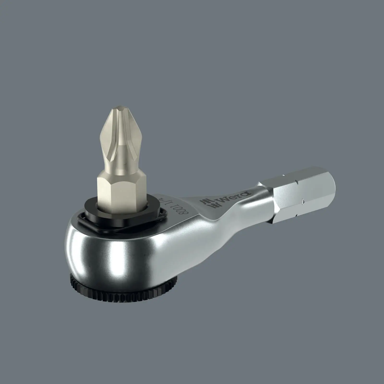 Wera Ratchet Screwdriver for 1/4" Hex Drive Bits 8011 Zyklop Mini 4 Bit Ratchet - Image 6