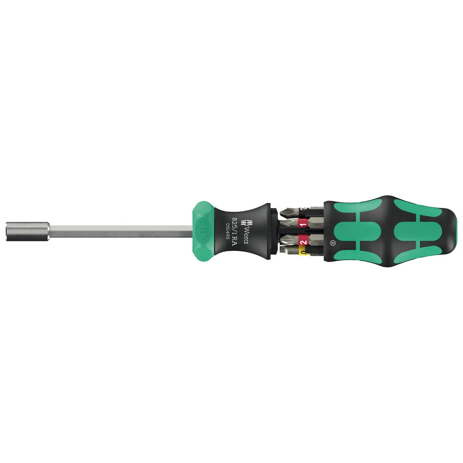 Wera Ratchet Screwdriver Kraftform Kompakt 27 RA 1 Integrated Bit Magazine 6 Pieces PH PZ SL