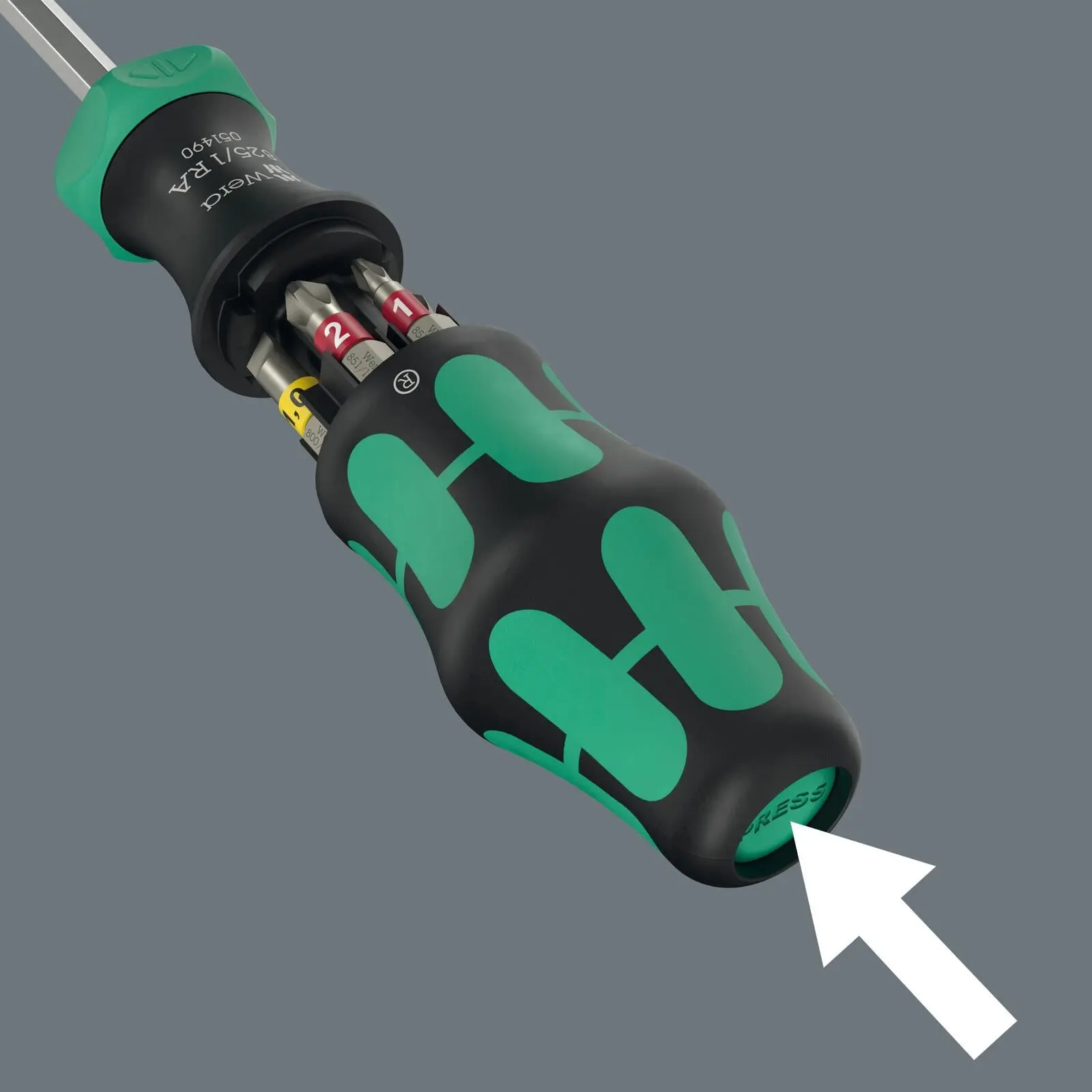Wera Ratchet Screwdriver Kraftform Kompakt 27 RA 1 Integrated Bit Magazine 6 Pieces PH PZ SL - Image 5