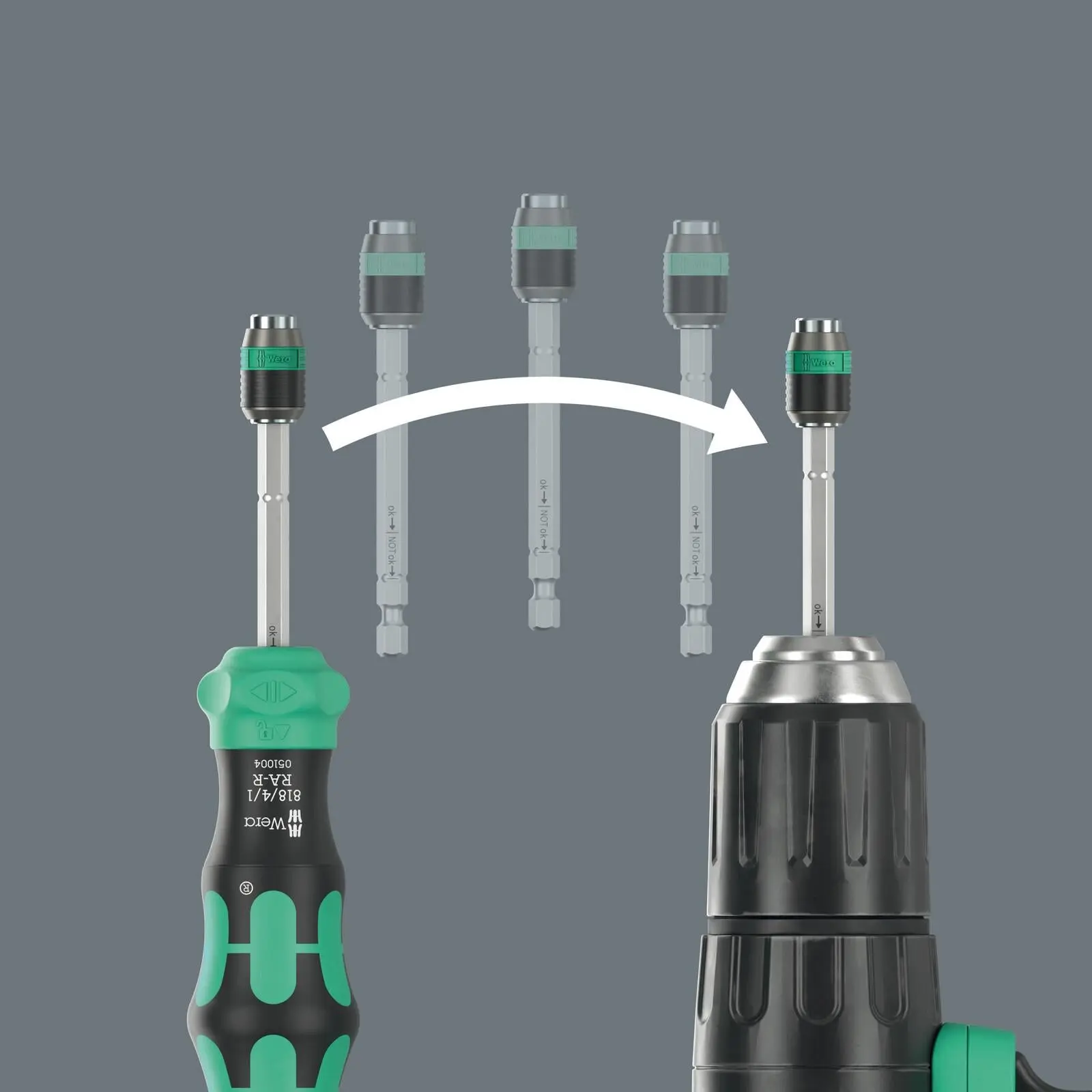 Wera Ratchet Screwdriver Set Kraftform Kompakt 20 RA-R with Pouch 6 Pieces PZ PH TX SL - Image 4