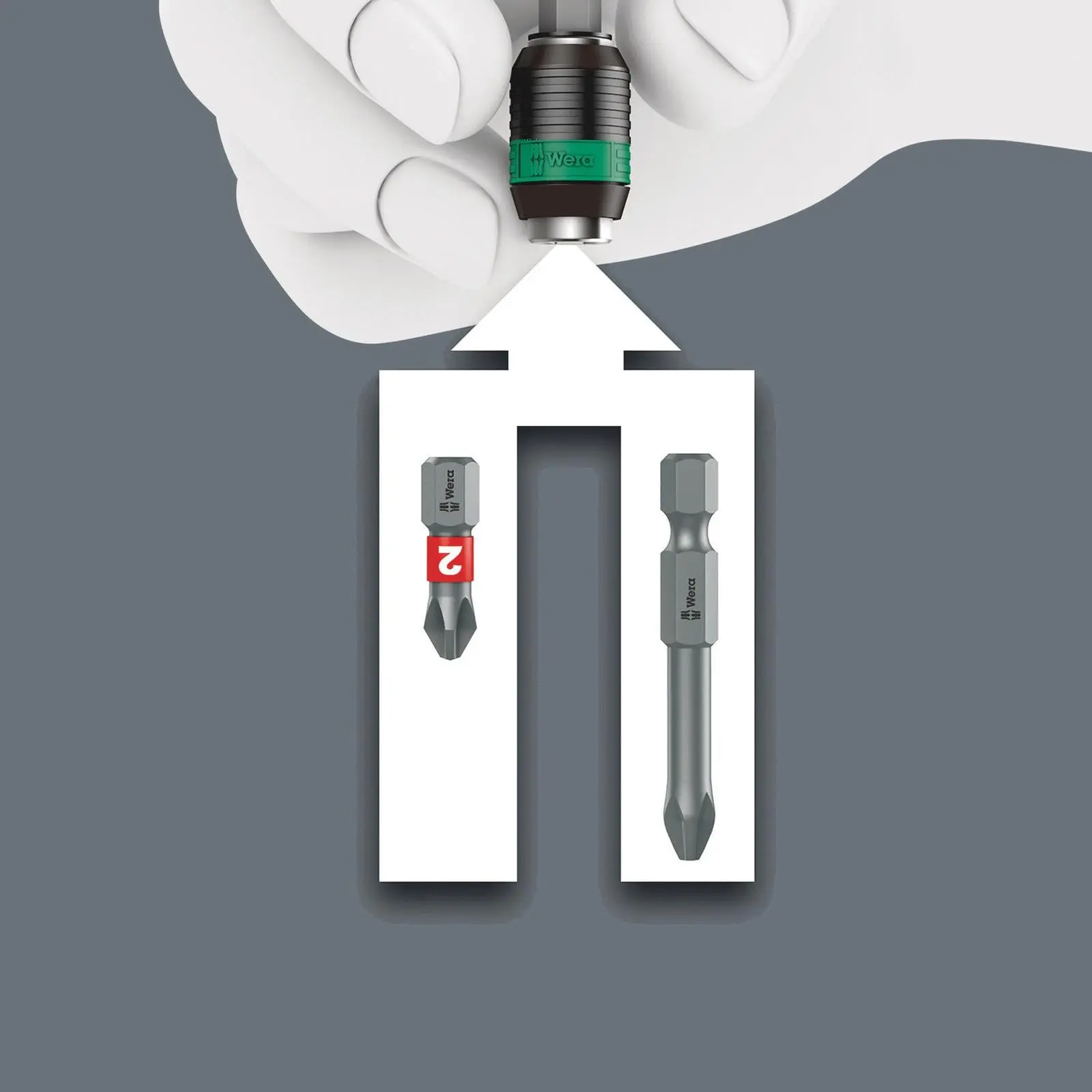 Wera Ratchet Screwdriver Set Kraftform Kompakt KK 838 RA-R M Imperial Set 1 15 Pieces PH TX SQ SL Hex - Image 9