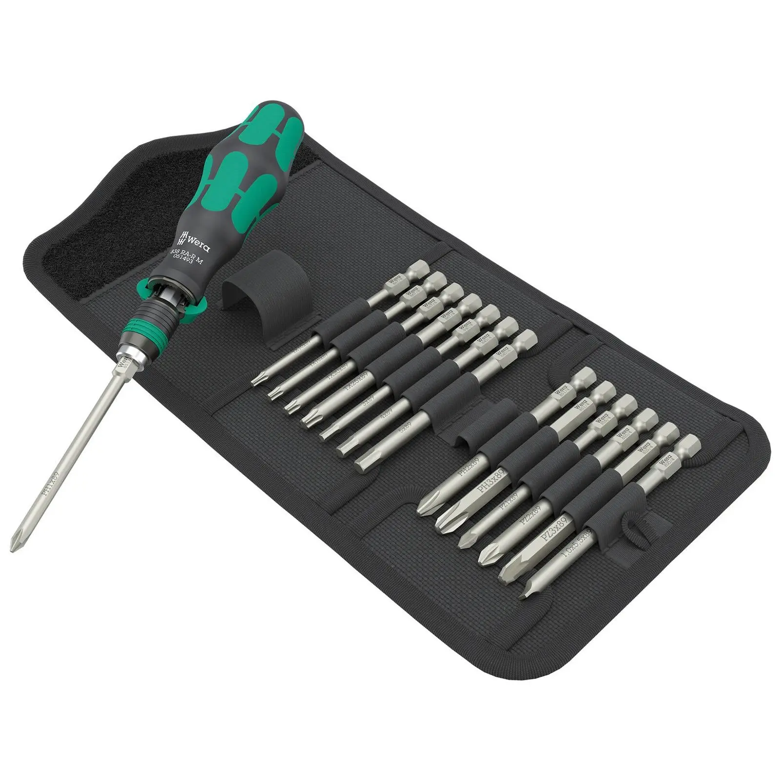 Wera Ratchet Screwdriver Set Kraftform Kompakt KK 838 RA-R M Set 1 15 Pieces PH PZ TX SL Hex - Image 3