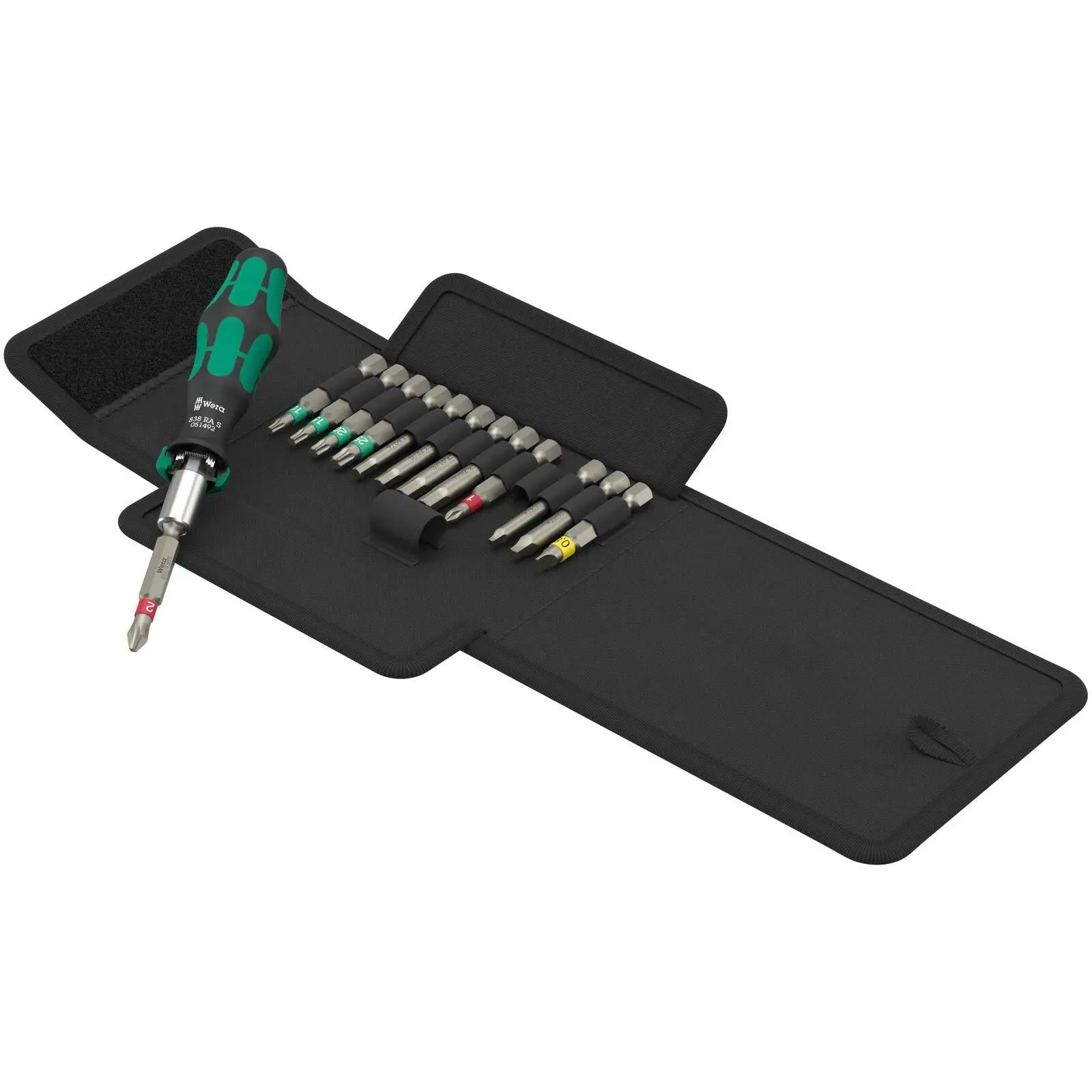 Wera Ratchet Screwdriver Set Kraftform Kompakt KK 838 RA S Imperial Set 1 14 Pieces PH TX SL SQ Hex - Image 4