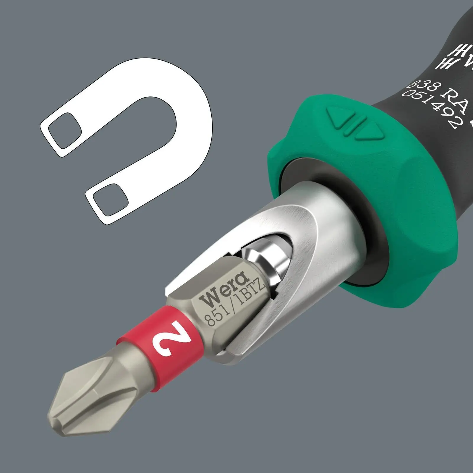 Wera Ratchet Screwdriver Set Kraftform Kompakt KK 838 RA S Set 1 14 Pieces PH PZ TX SL Hex - Image 5