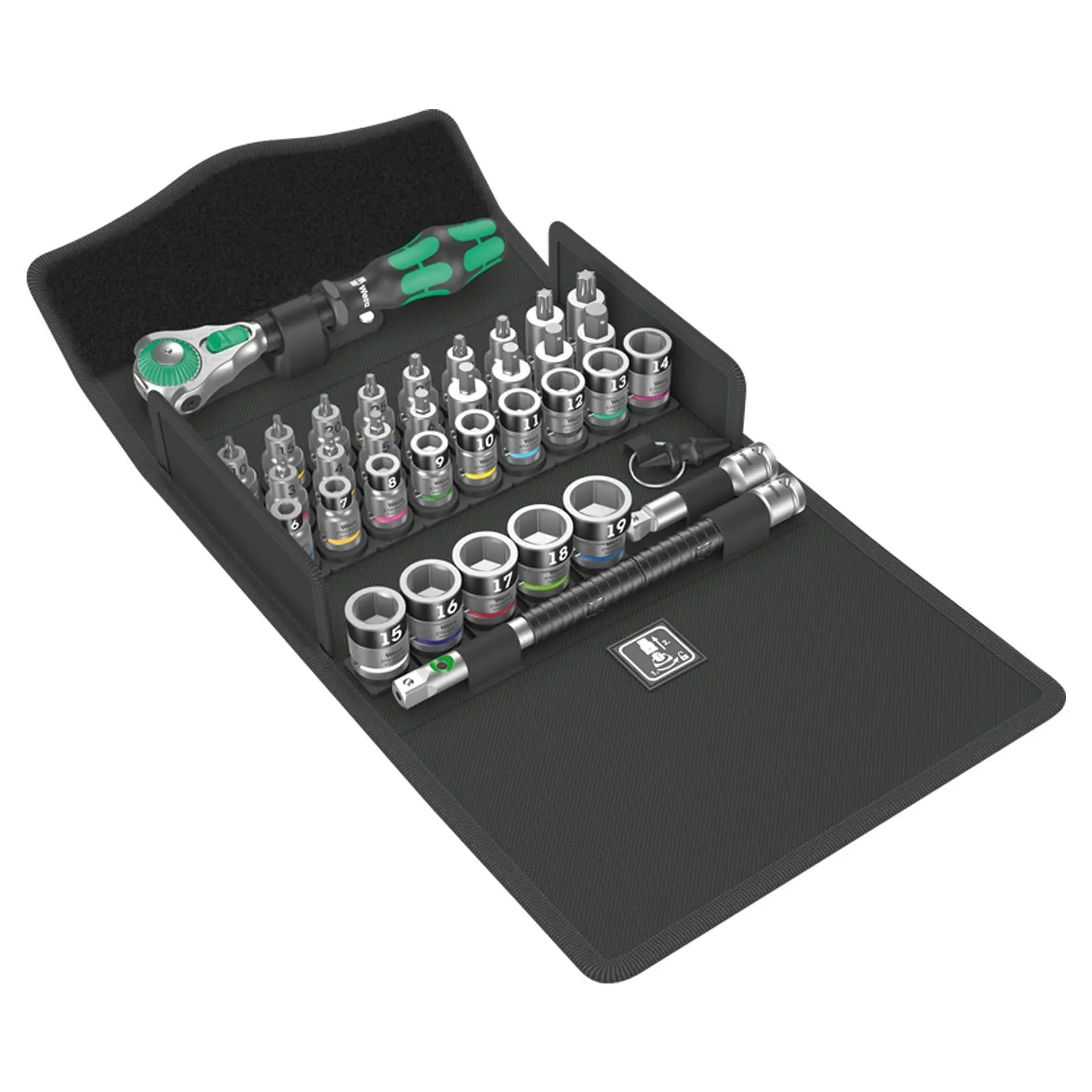 Wera Ratchet Socket Set 3/8" Drive 35 Piece 8100 SB All In Zyklop Speed Ratchet Set 6-19mm - Image 7