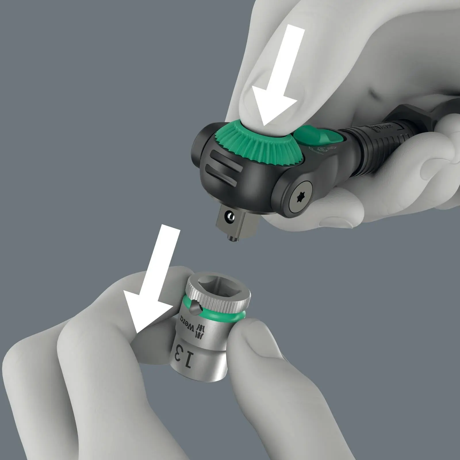 Wera Ratchet Wrench 8000 C Black Edition Zyklop Speed Ratchet with 1/2" Drive - Image 2