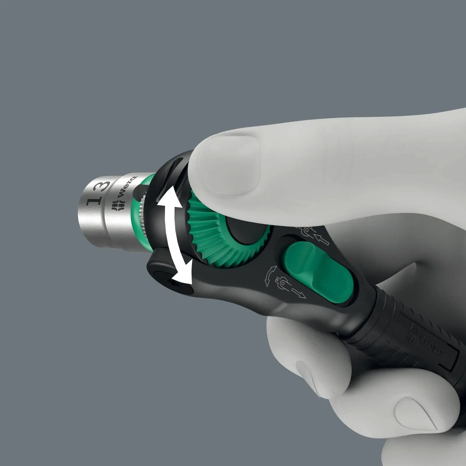 Wera Ratchet Wrench 8000 C Black Edition Zyklop Speed Ratchet with 1/2" Drive - Image 4
