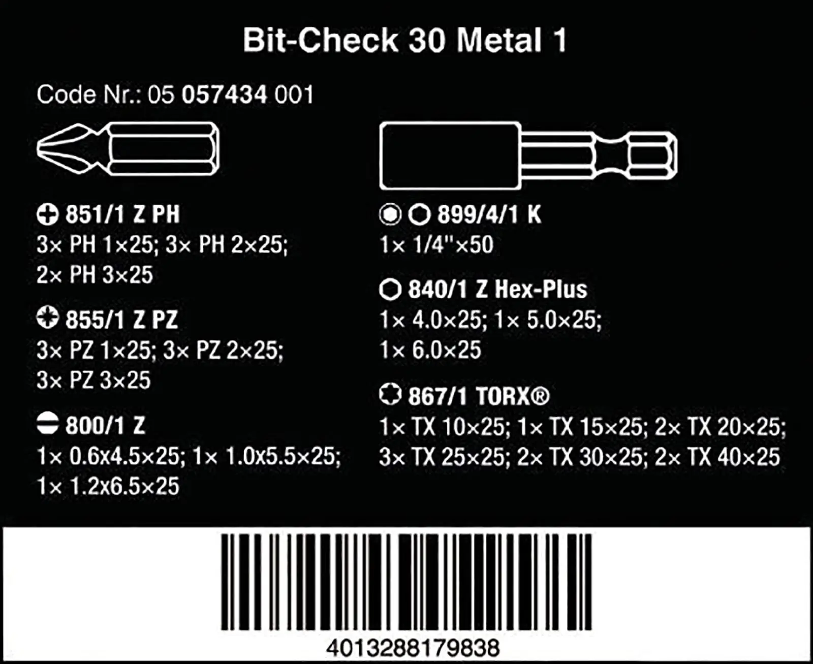 Wera Screwdriver Bit Set Bit Check 30 Metal 1 Bit Holder 30 Pieces - Image 7