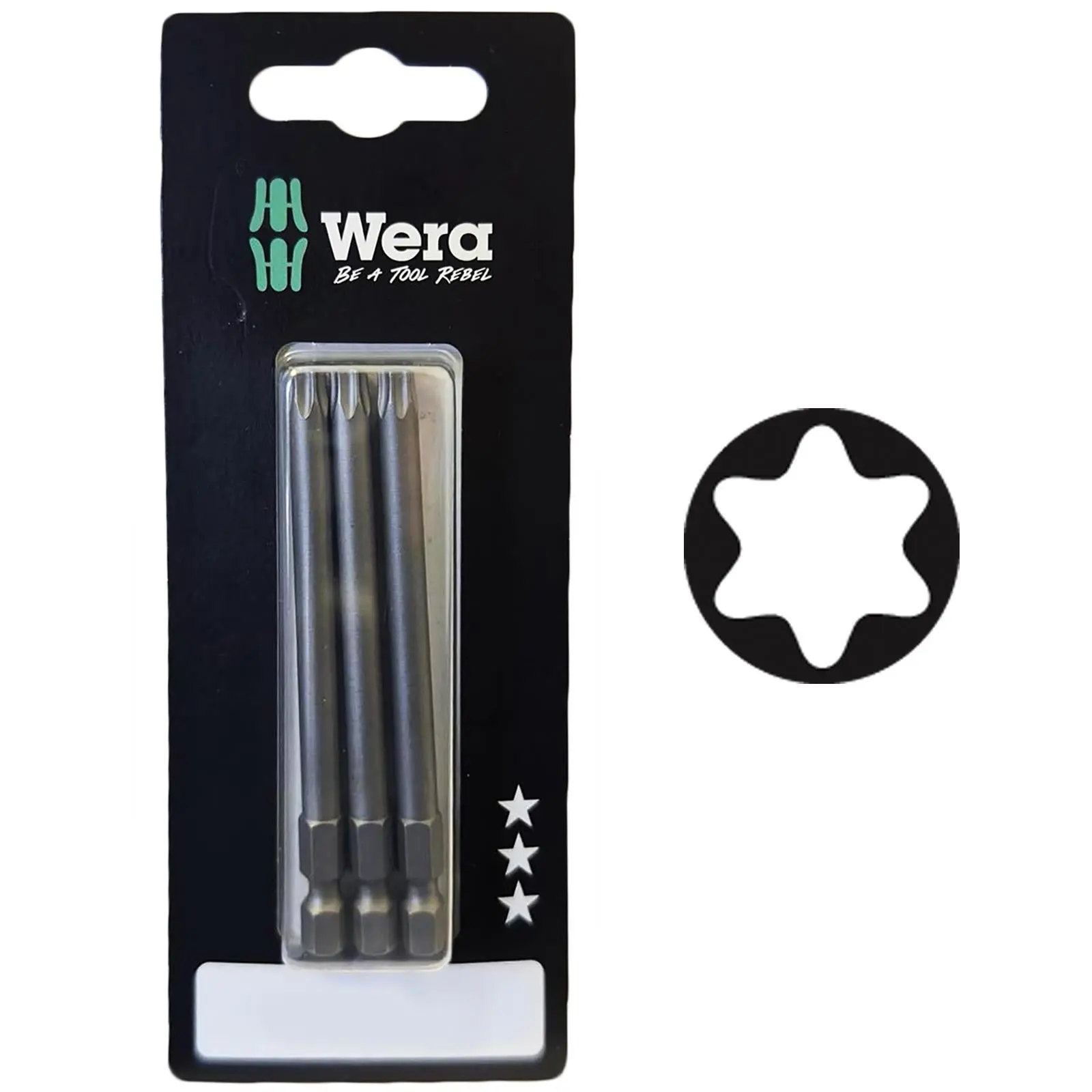 Wera Screwdriver Bits Torx 867/4 Z SB Bit 1/4" Hex 3 Pack Individual