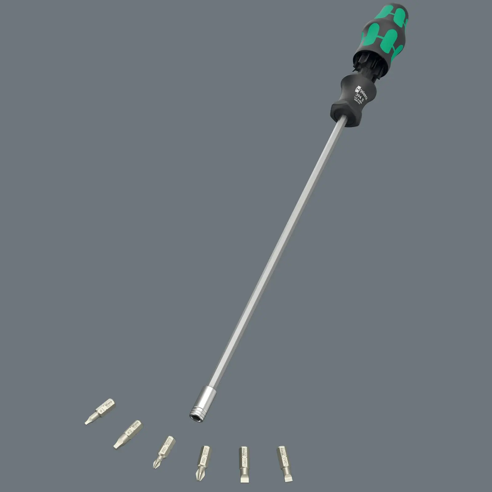 Wera Screwdriver Set 1/4" Hex 300mm Kraftform Kompakt KK 27 XL Universal Imperial Set 1 7 Pieces PH SL SQ - Image 4