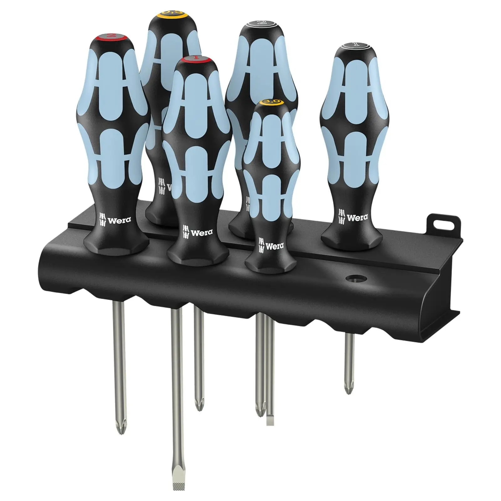 Wera Screwdriver Set Stainless Steel in Rack 6 Piece 3334/3350/3355/6 Phillips Pozi Slotted - Image 6
