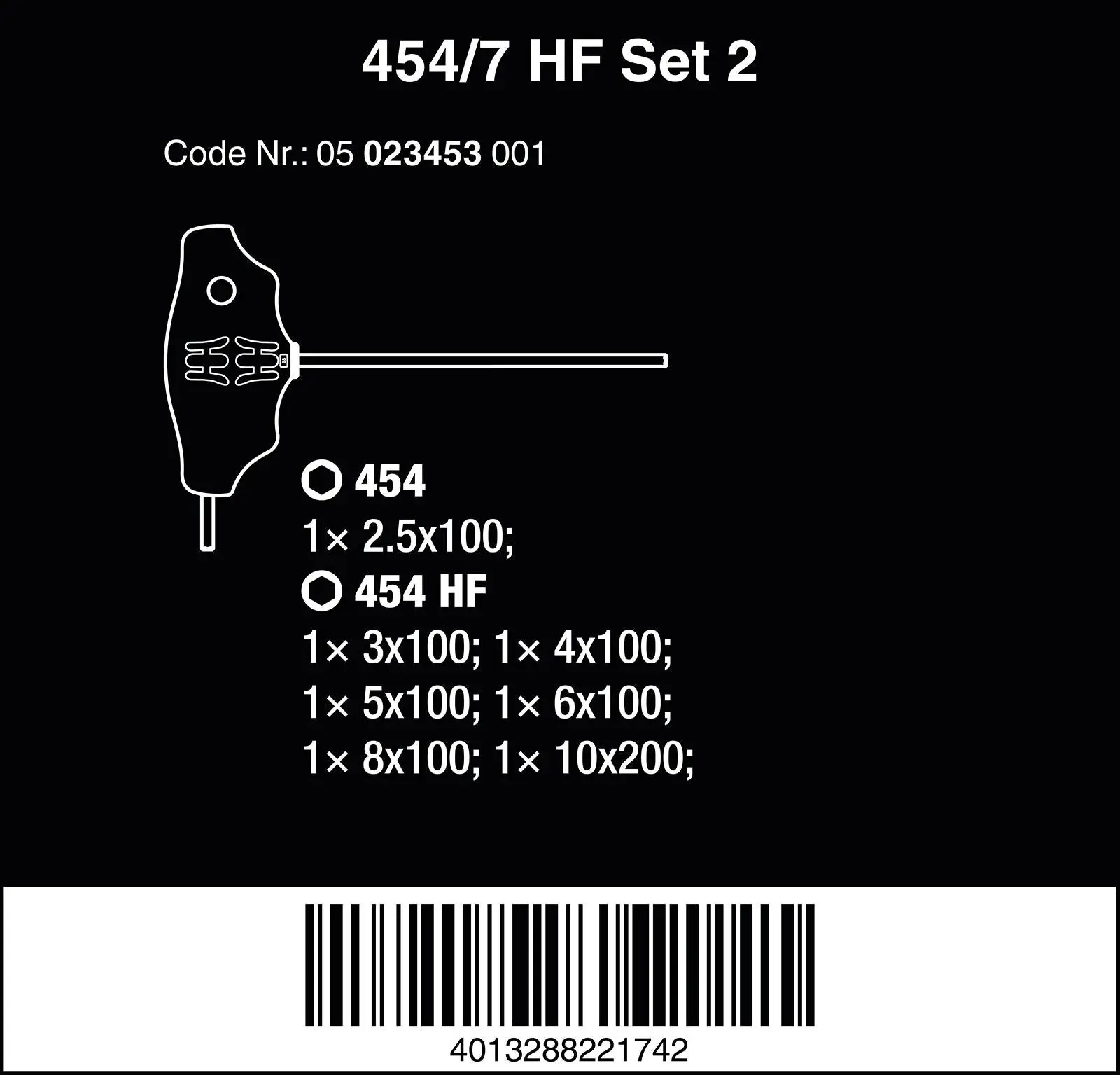 Wera Screwdriver Set T-Handle Hex Plus with Holding Function Metal Rack 7 Piece 454/7 HF Set 2 - Image 8
