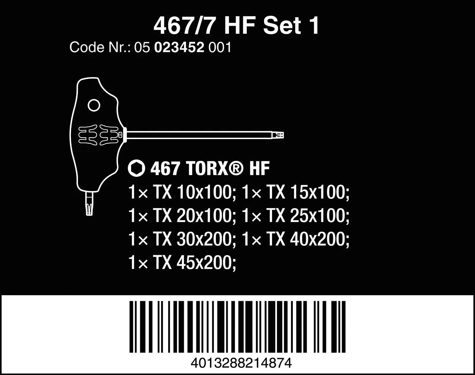 Wera Screwdriver Set T-Handle Torx with Holding Function 7 Piece 467/7 TORX HF Set 1 - Image 3