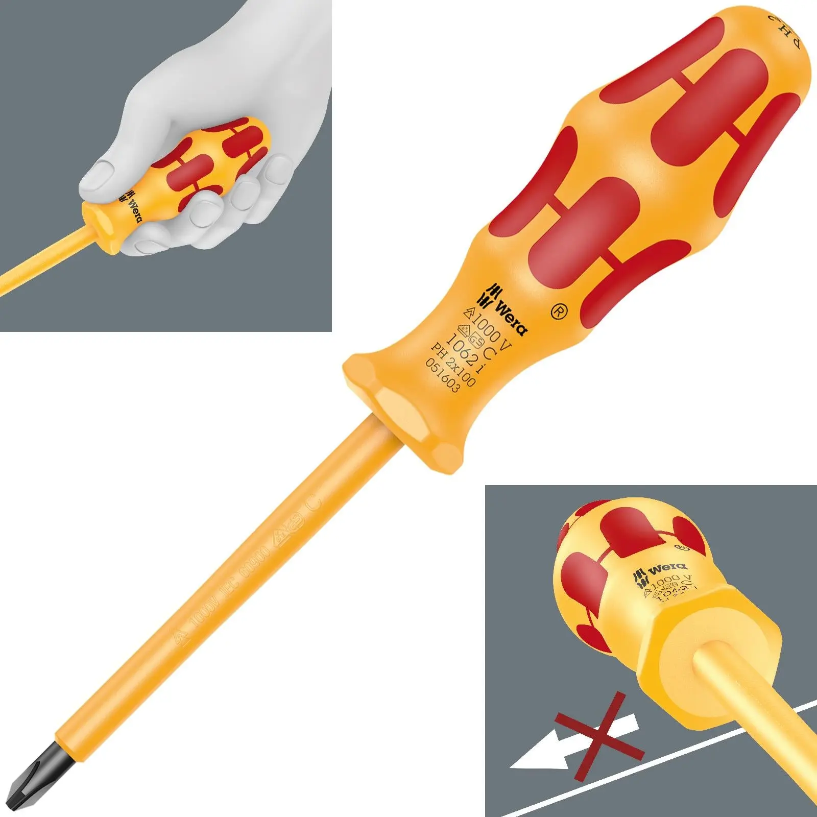 Wera Screwdriver VDE Insulated 1000V Kraftform 1000 Series Slotted Phillips Pozi - Image 11