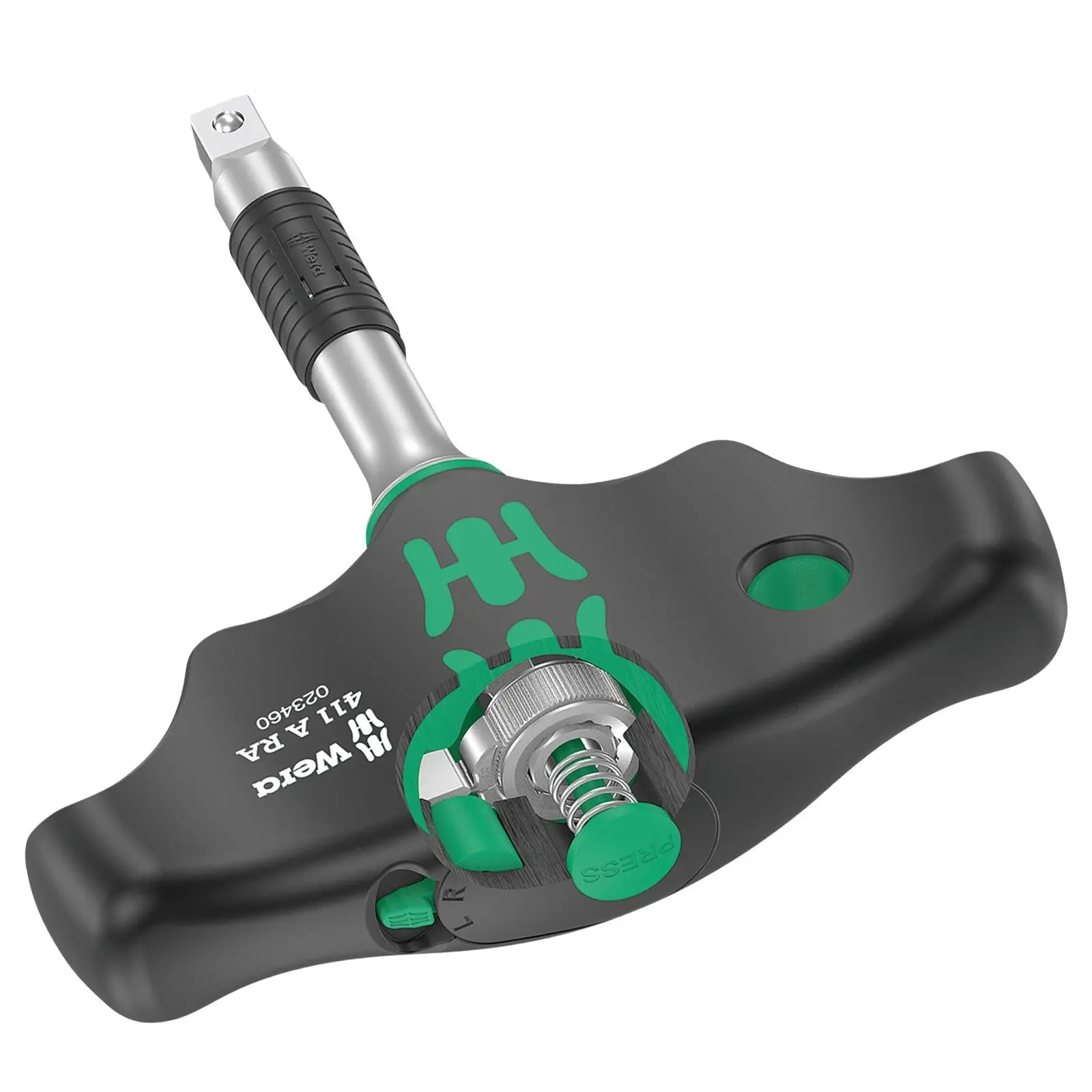 Wera T-Handle Adaptor Screwdriver 1/4" Drive with Ratchet Function 411 A RA - Image 3