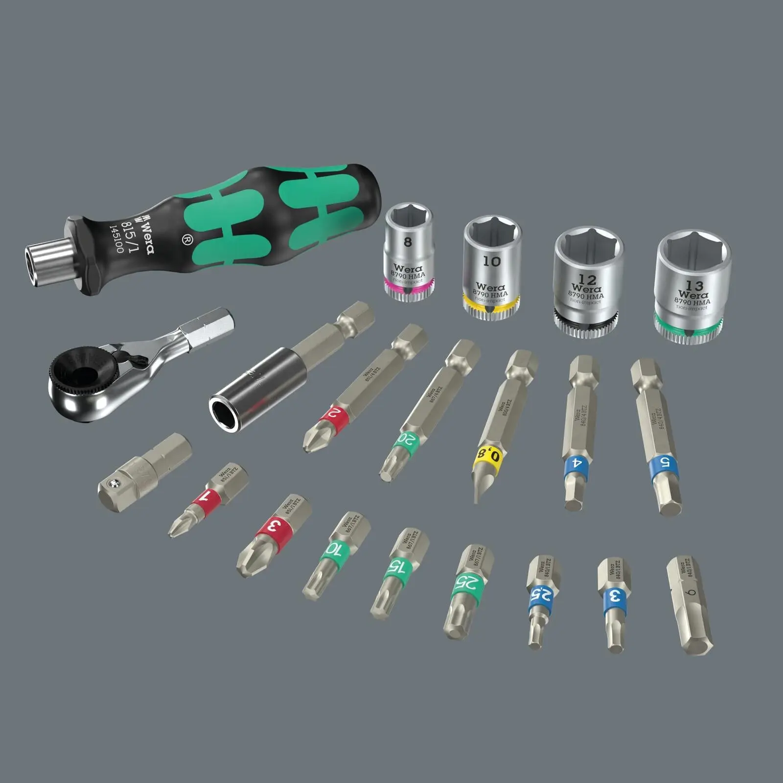 Wera Tool Check Modular Motorcycle 1 Screwdriver Bits and Socket Set 21 Pieces - Image 2
