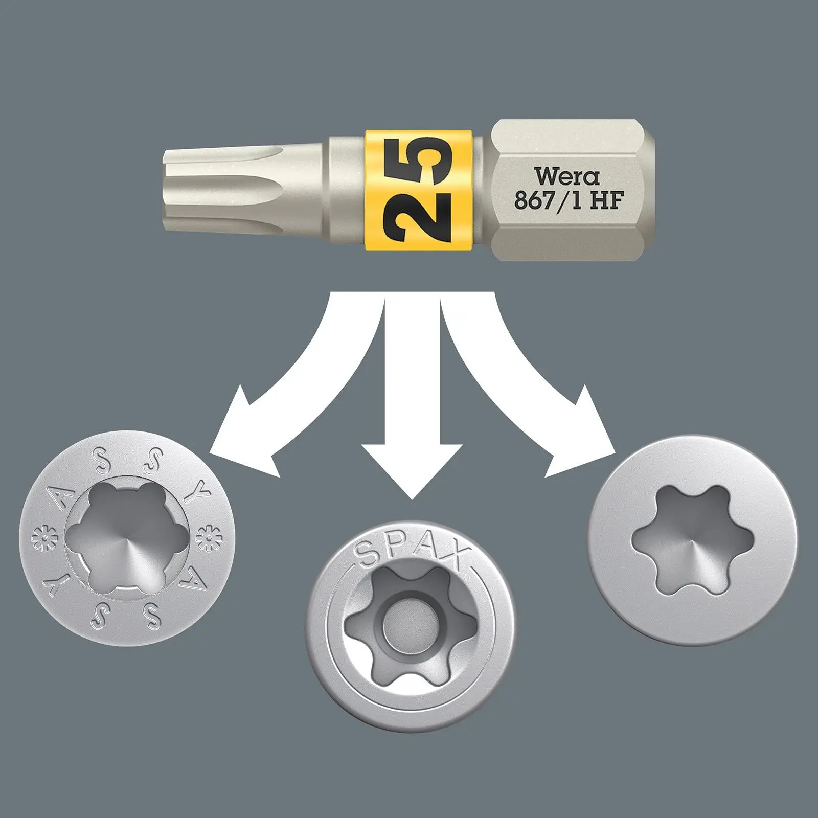Wera Wood Screwdriver Bits Torx with Holding Function 12 Piece Bit-Check 12 Wood TX HF 1 - Image 3