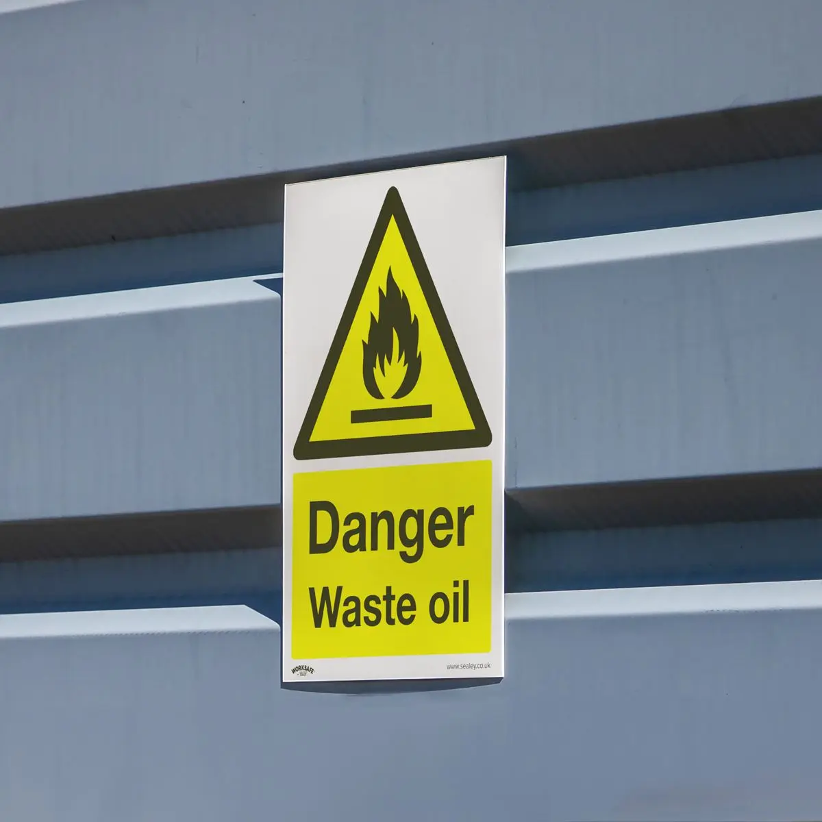 Worksafe by Sealey Danger Waste Oil Safety Sign - Self-Adhesive Vinyl - Image 6