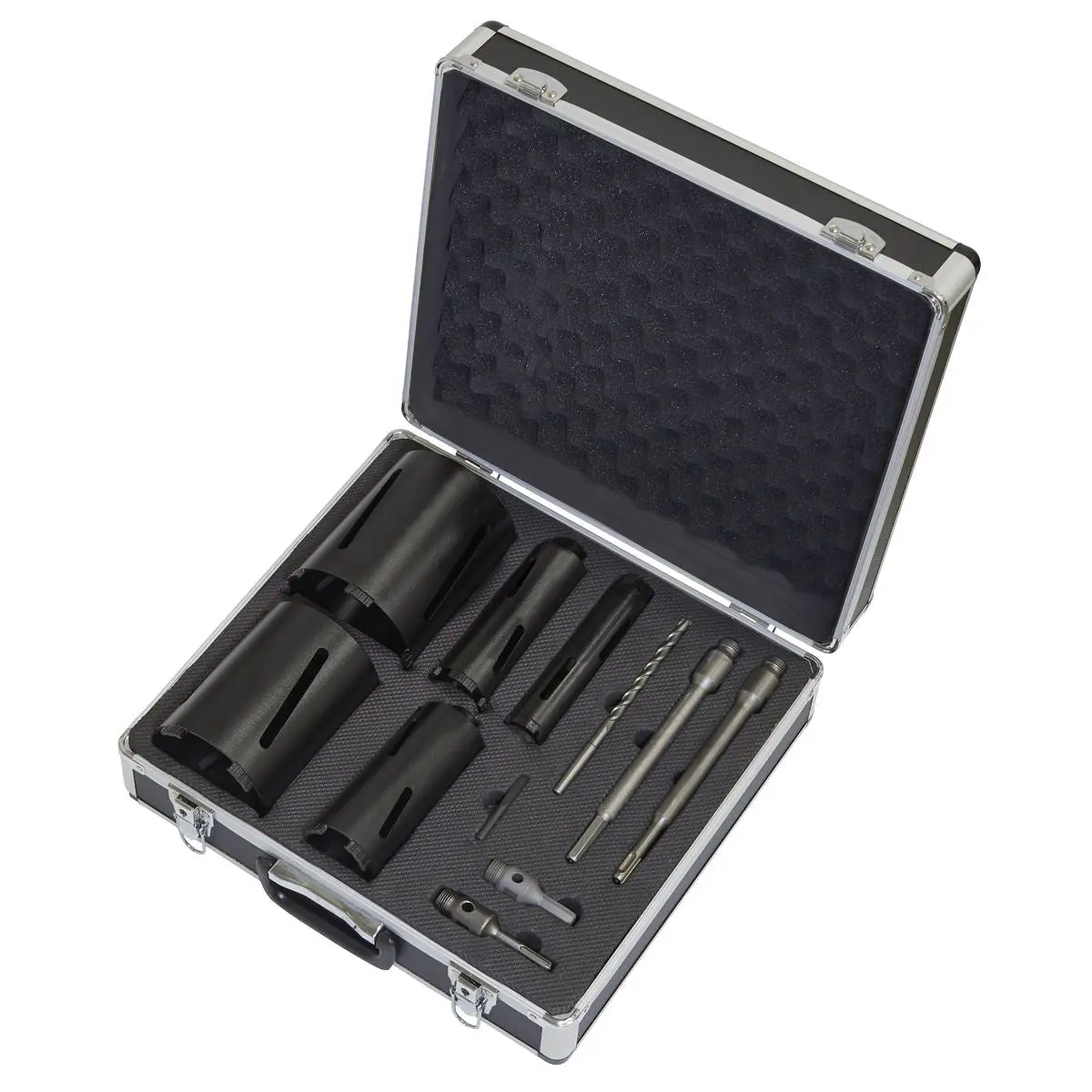 Sealey Diamond 5 Core Kit (Ø38, 52 ,65, 117, 127mm Cores with Adaptors) - Image 2