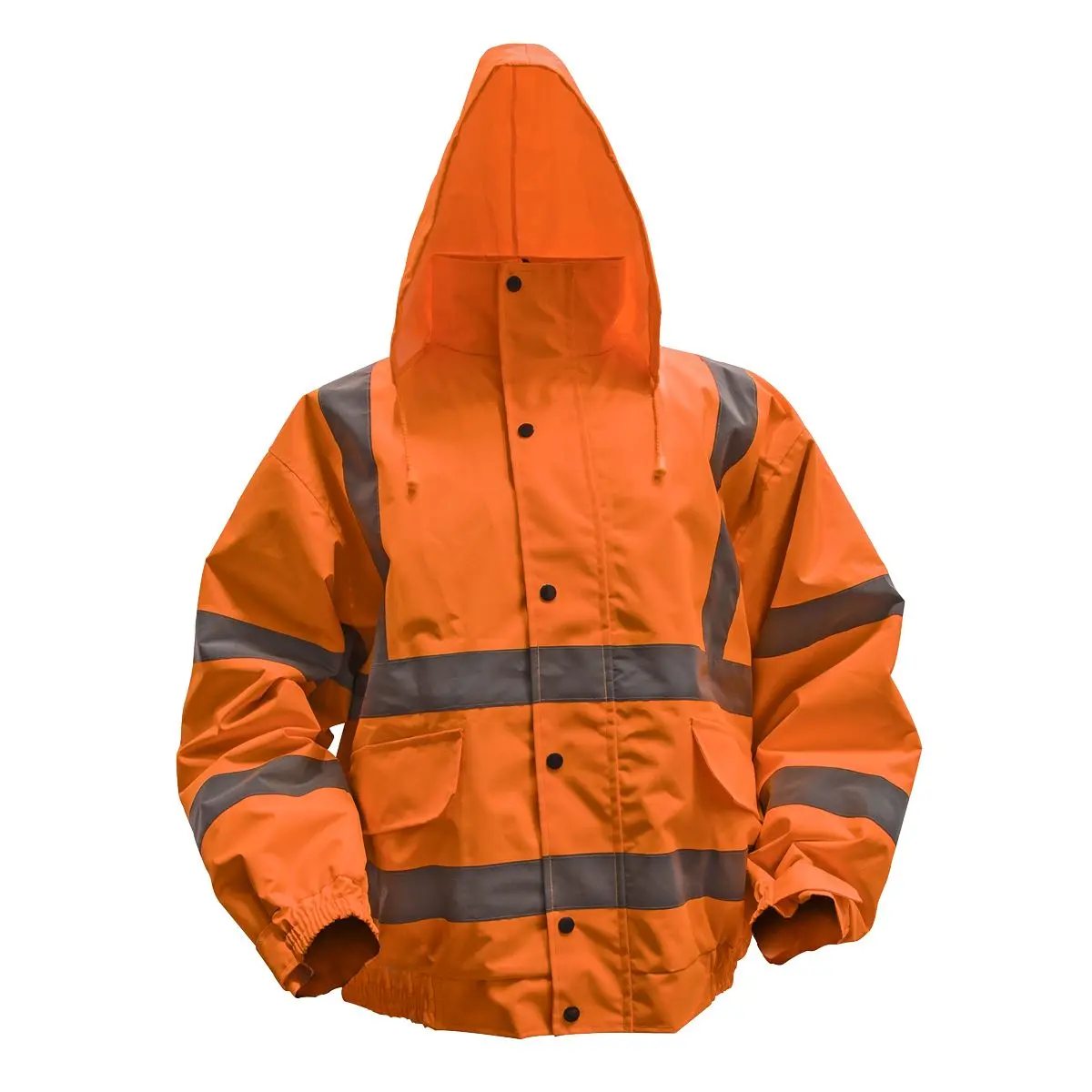 Worksafe by Sealey Hi-Vis Orange Jacket with Quilted Lining & Elasticated Waist - Large - Image 2