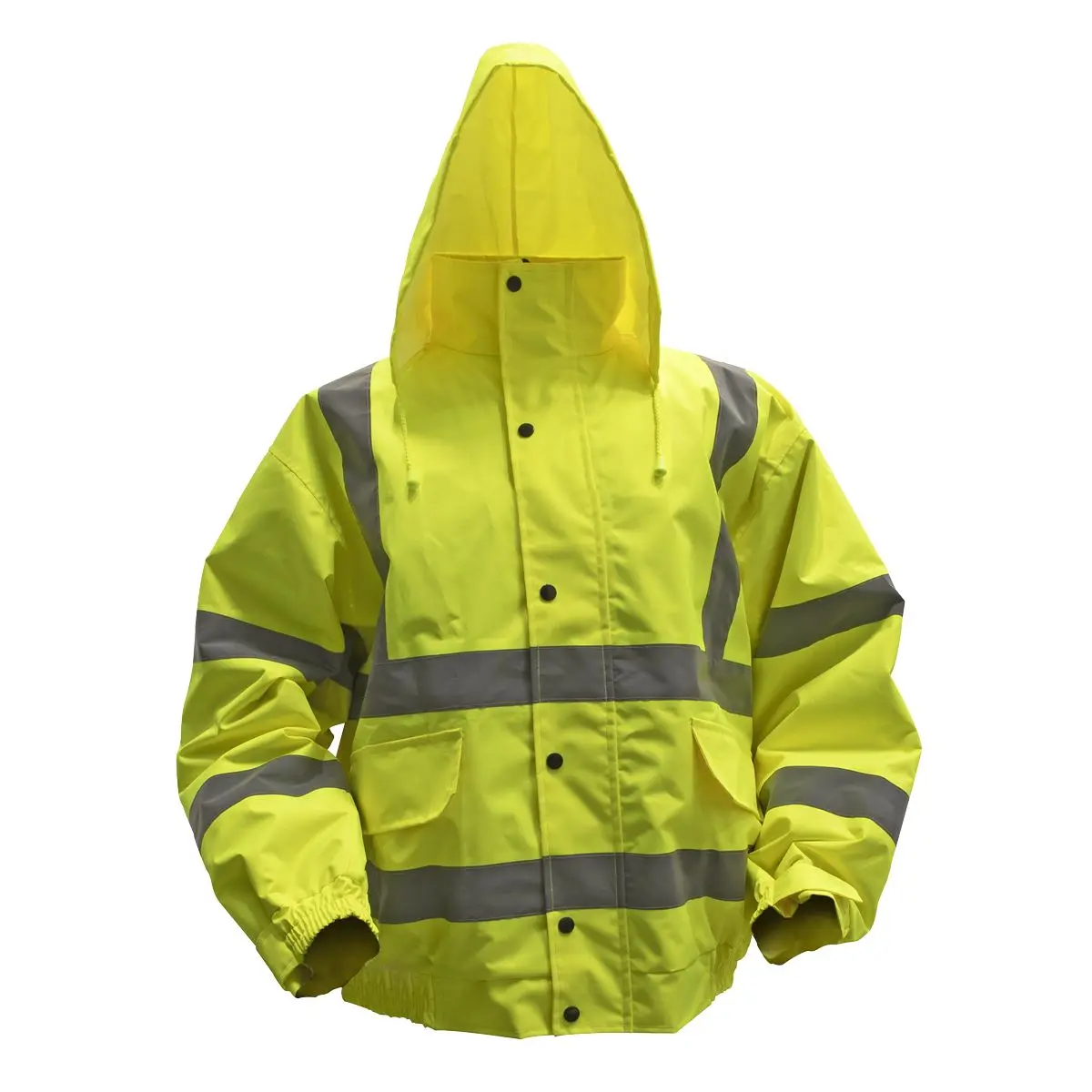 Worksafe by Sealey Hi-Vis Yellow Jacket with Quilted Lining & Elasticated Waist - Large - Image 2
